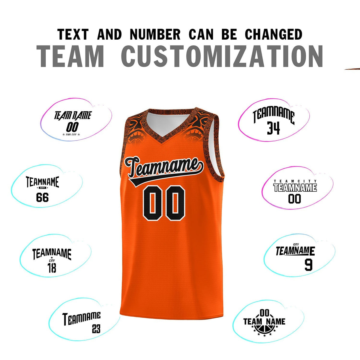 Custom Orange Black Personalized Indians Print Kits Sports Uniform Basketball Jersey|KXKSHOP