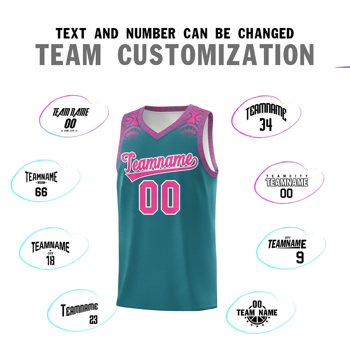 Custom Aqua Pink Personalized Indians Print Kits Sports Uniform Basketball Jersey|KXKSHOP