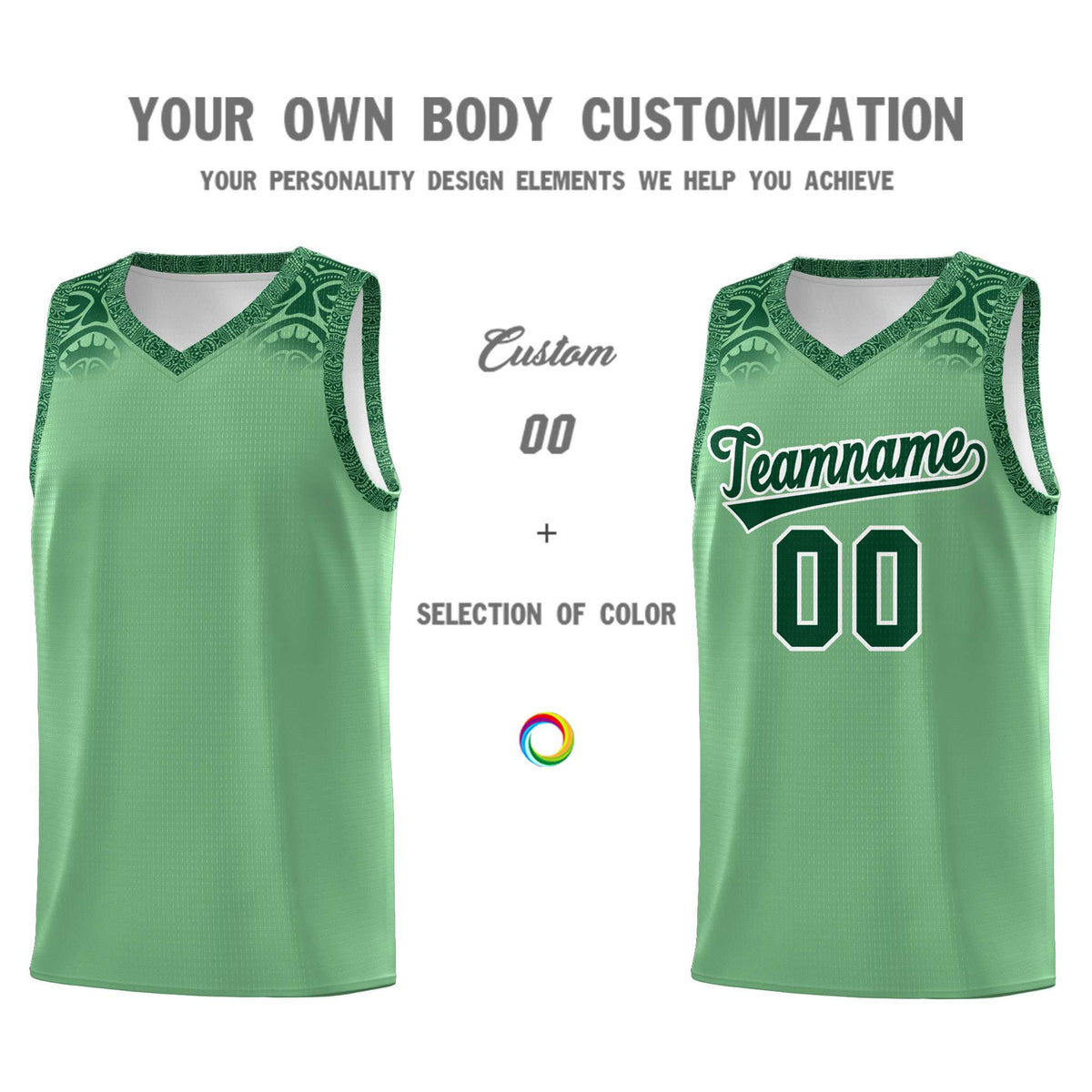 Custom Green Green Personalized Indians Print Kits Sports Uniform Basketball Jersey|KXKSHOP