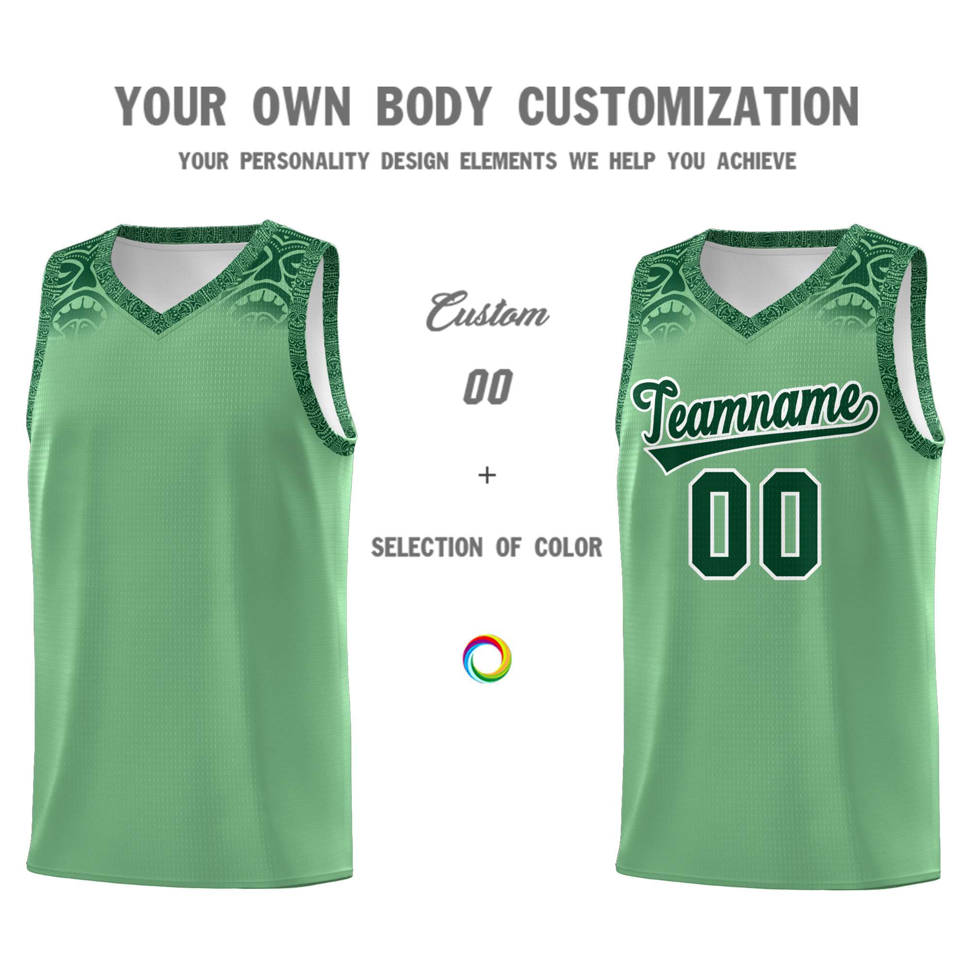Custom Green Green Personalized Indians Print Kits Sports Uniform Basketball Jersey|KXKSHOP