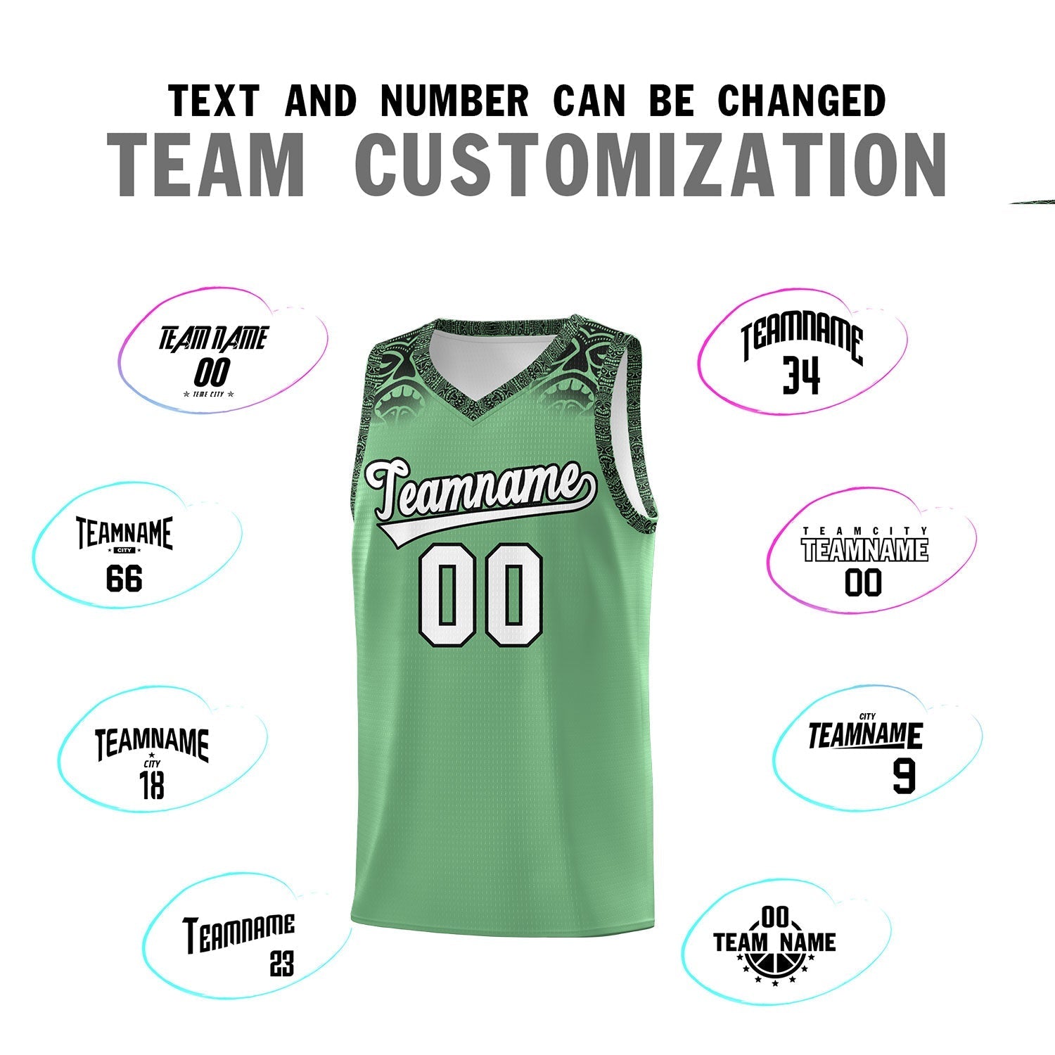 Custom Green Black Personalized Indians Print Kits Sports Uniform Basketball Jersey|KXKSHOP