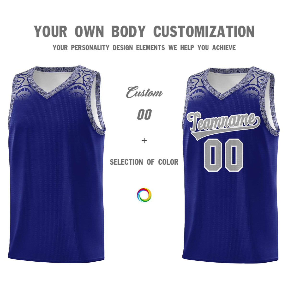 Custom Royal Gray Personalized Indians Print Kits Sports Uniform Basketball Jersey|KXKSHOP