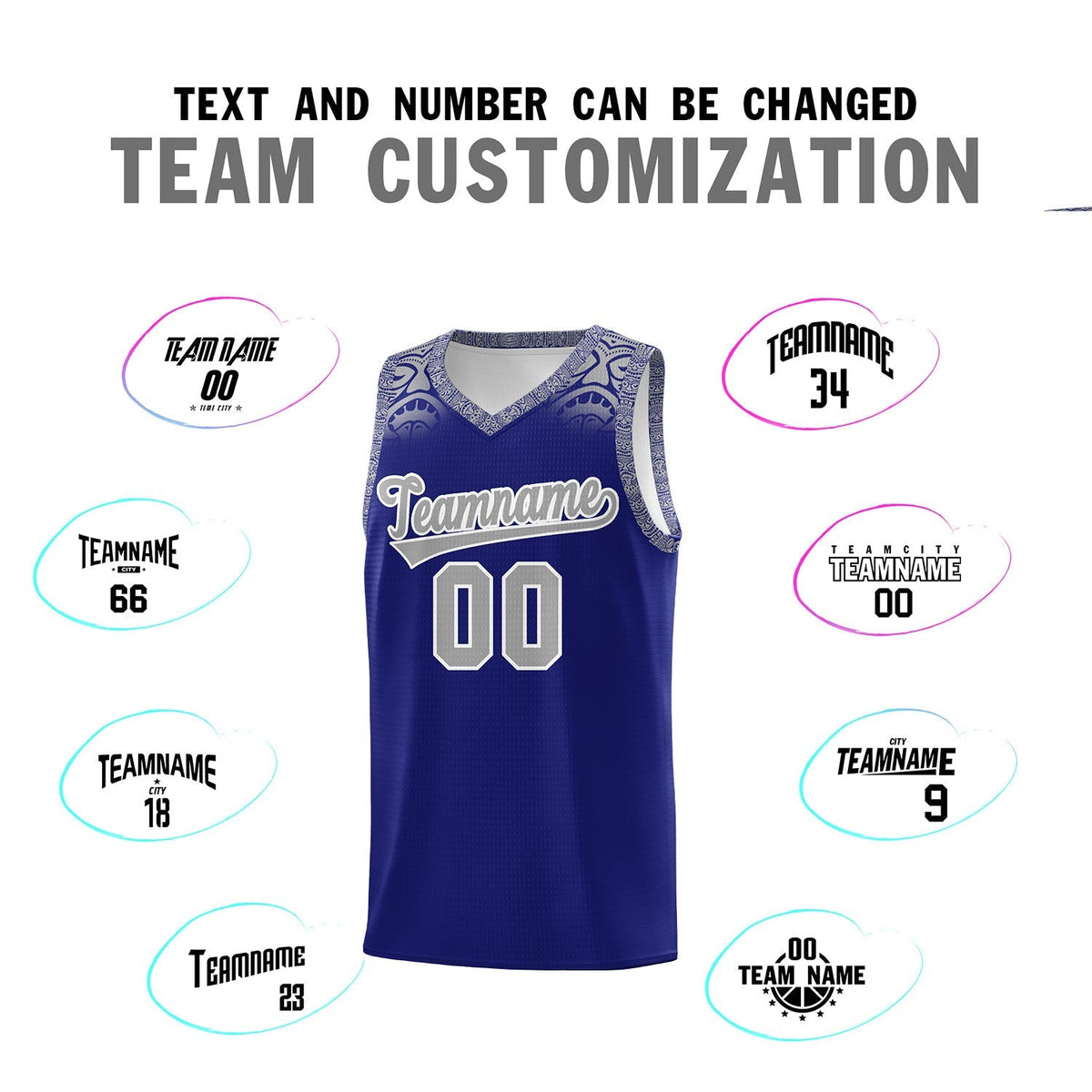 Custom Royal Gray Personalized Indians Print Kits Sports Uniform Basketball Jersey|KXKSHOP