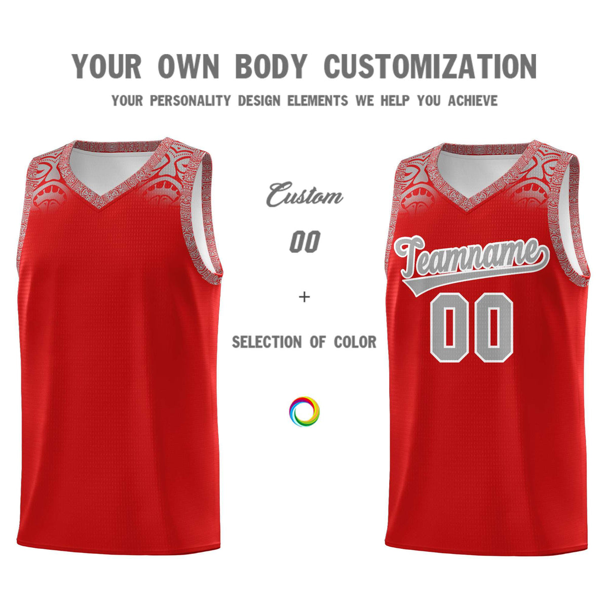 Custom Red Gray Personalized Indians Print Kits Sports Uniform Basketball Jersey|KXKSHOP