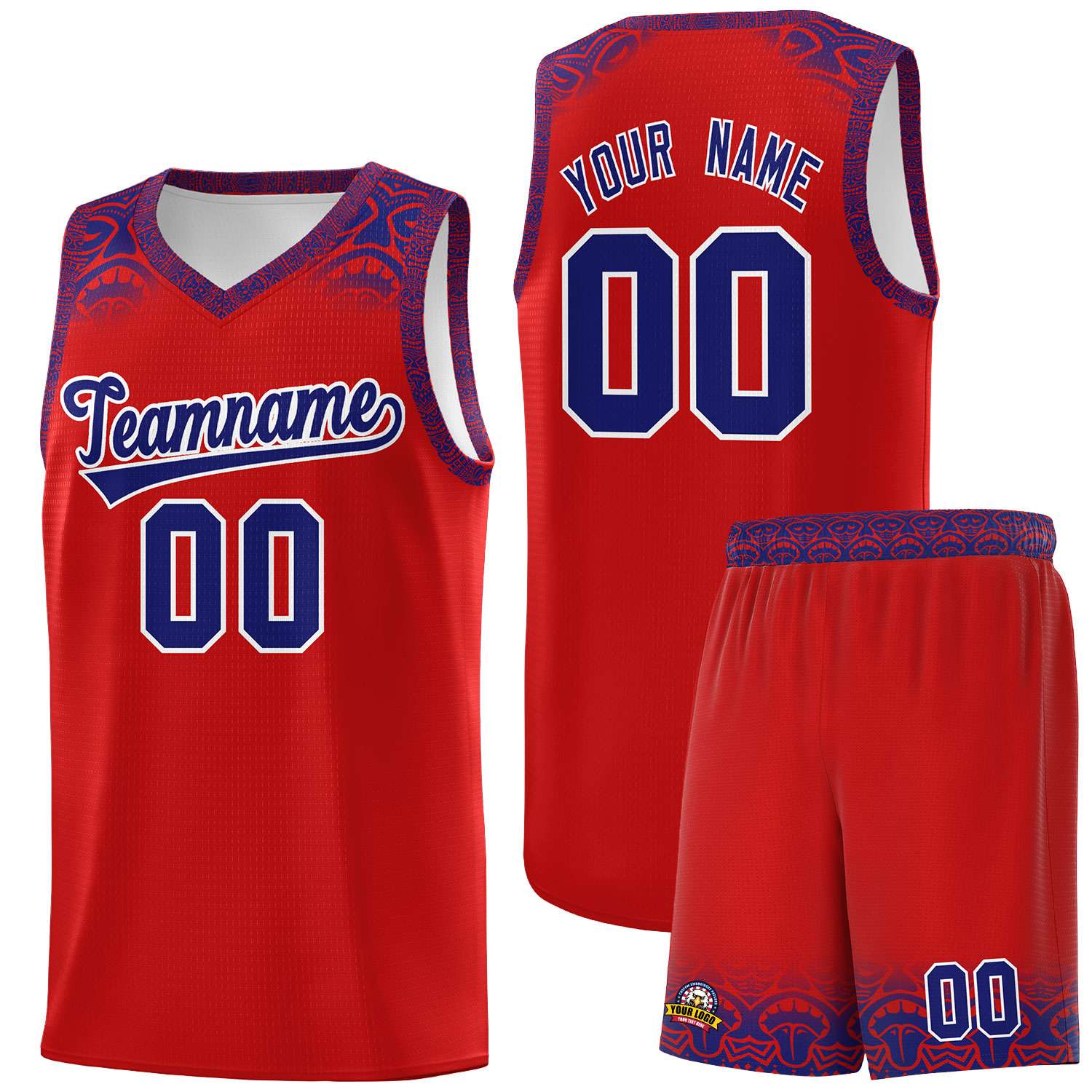 Custom Red Purple Personalized Indians Print Kits Sports Uniform Basketball Jersey|KXKSHOP