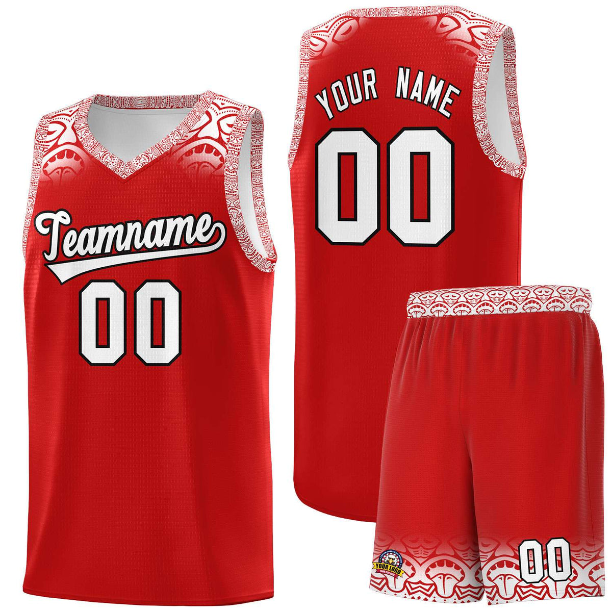 Custom Red White Personalized Indians Print Kits Sports Uniform Basketball Jersey|KXKSHOP