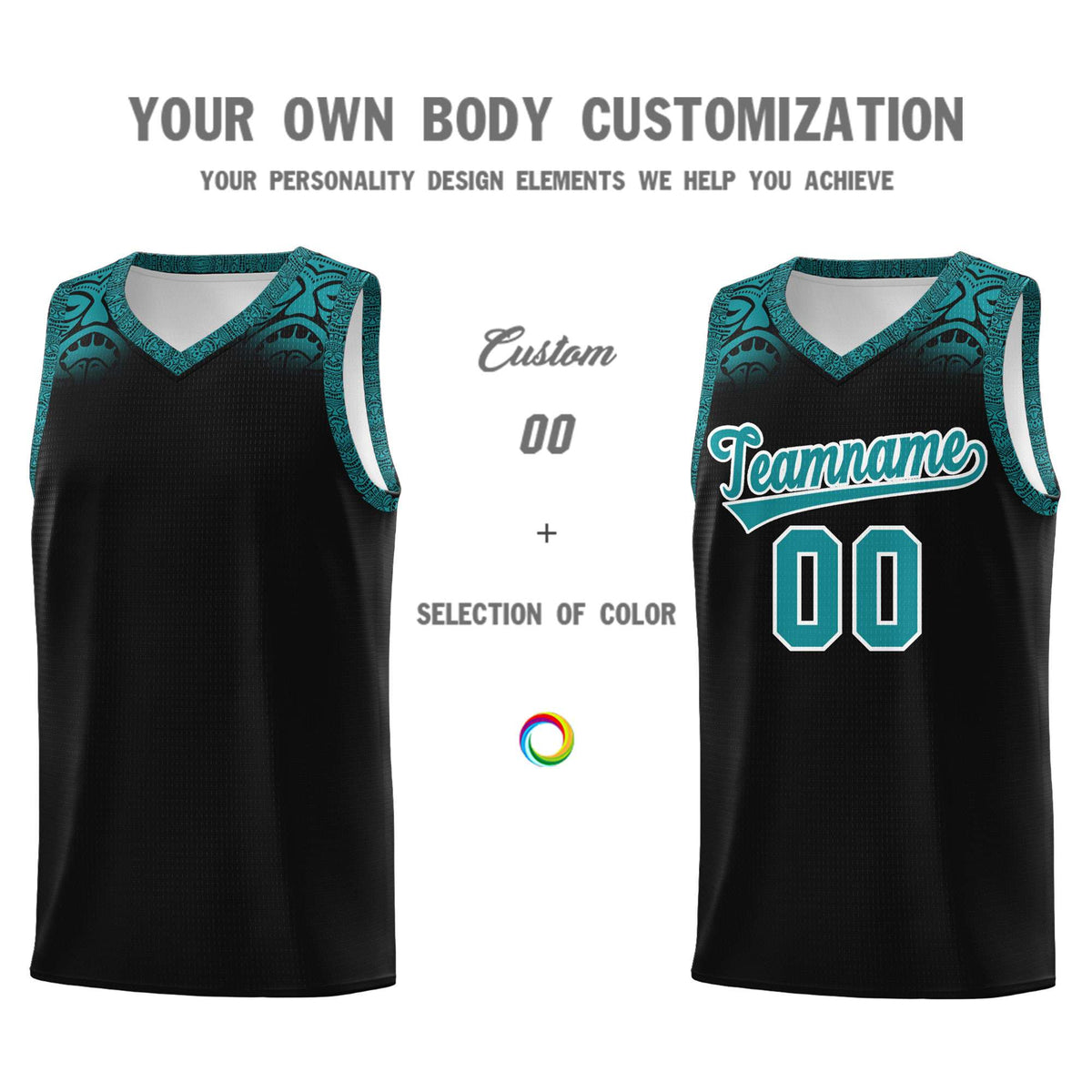 Custom Black Aqua Personalized Indians Print Kits Sports Uniform Basketball Jersey|KXKSHOP
