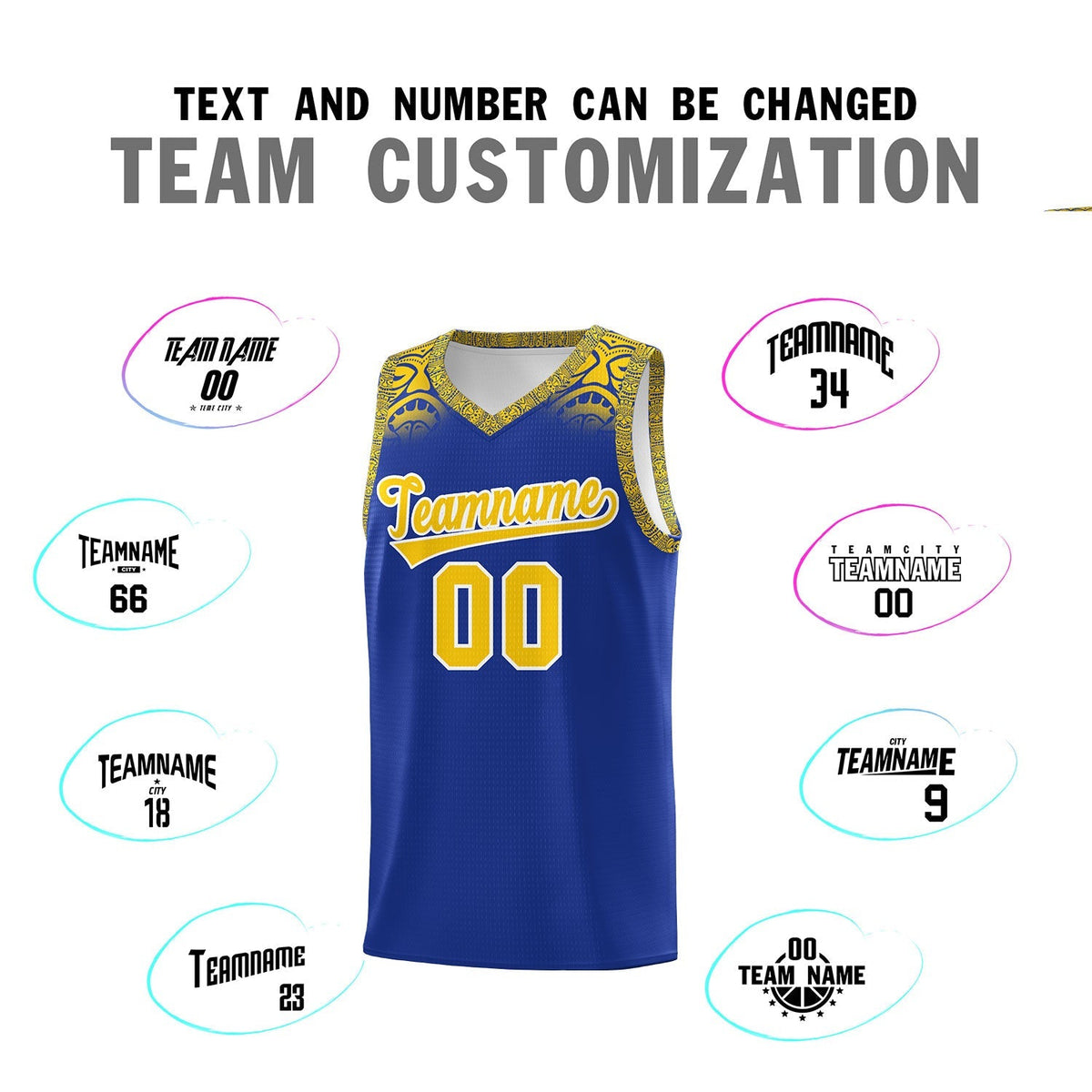 Custom Royal Gold Personalized Indians Print Kits Sports Uniform Basketball Jersey|KXKSHOP