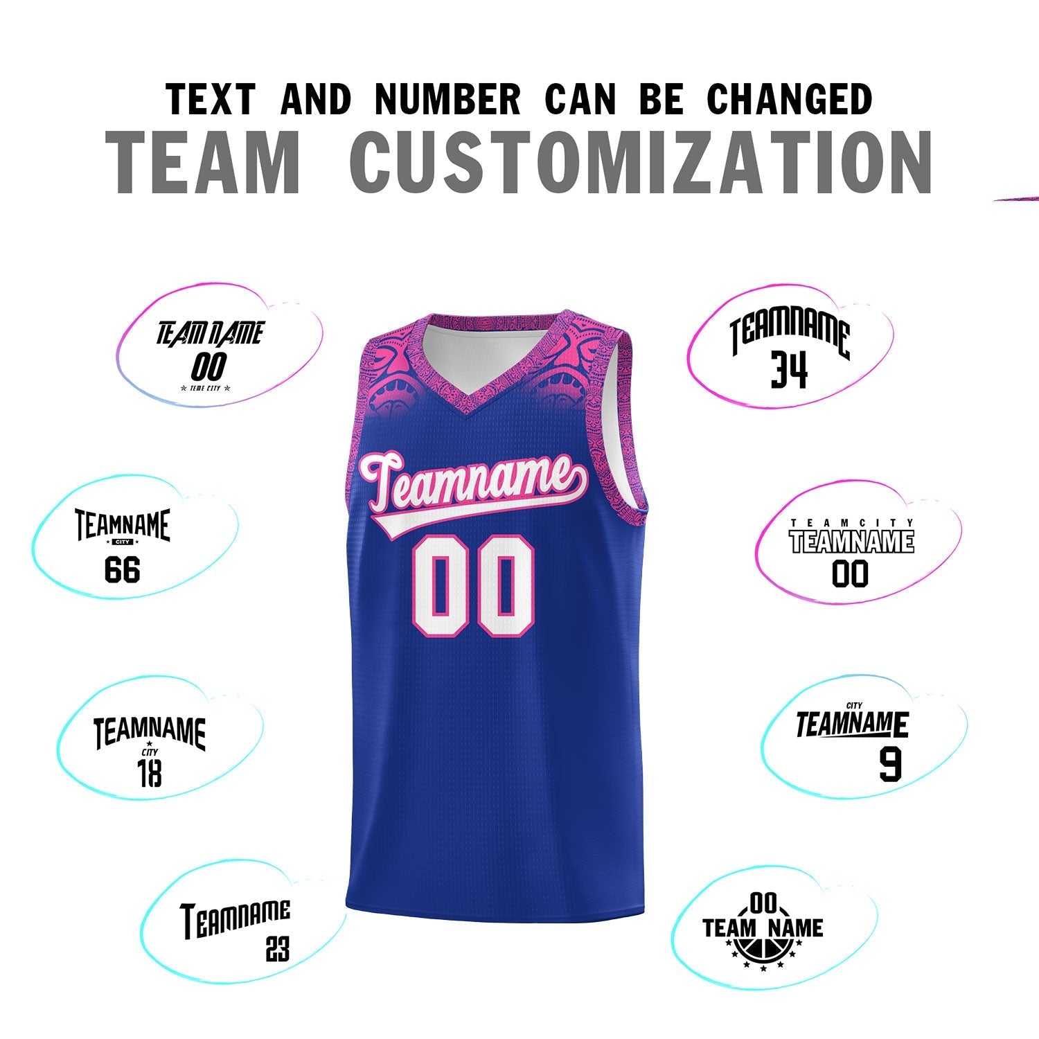 Custom Royal Pink Personalized Indians Print Kits Sports Uniform Basketball Jersey|KXKSHOP