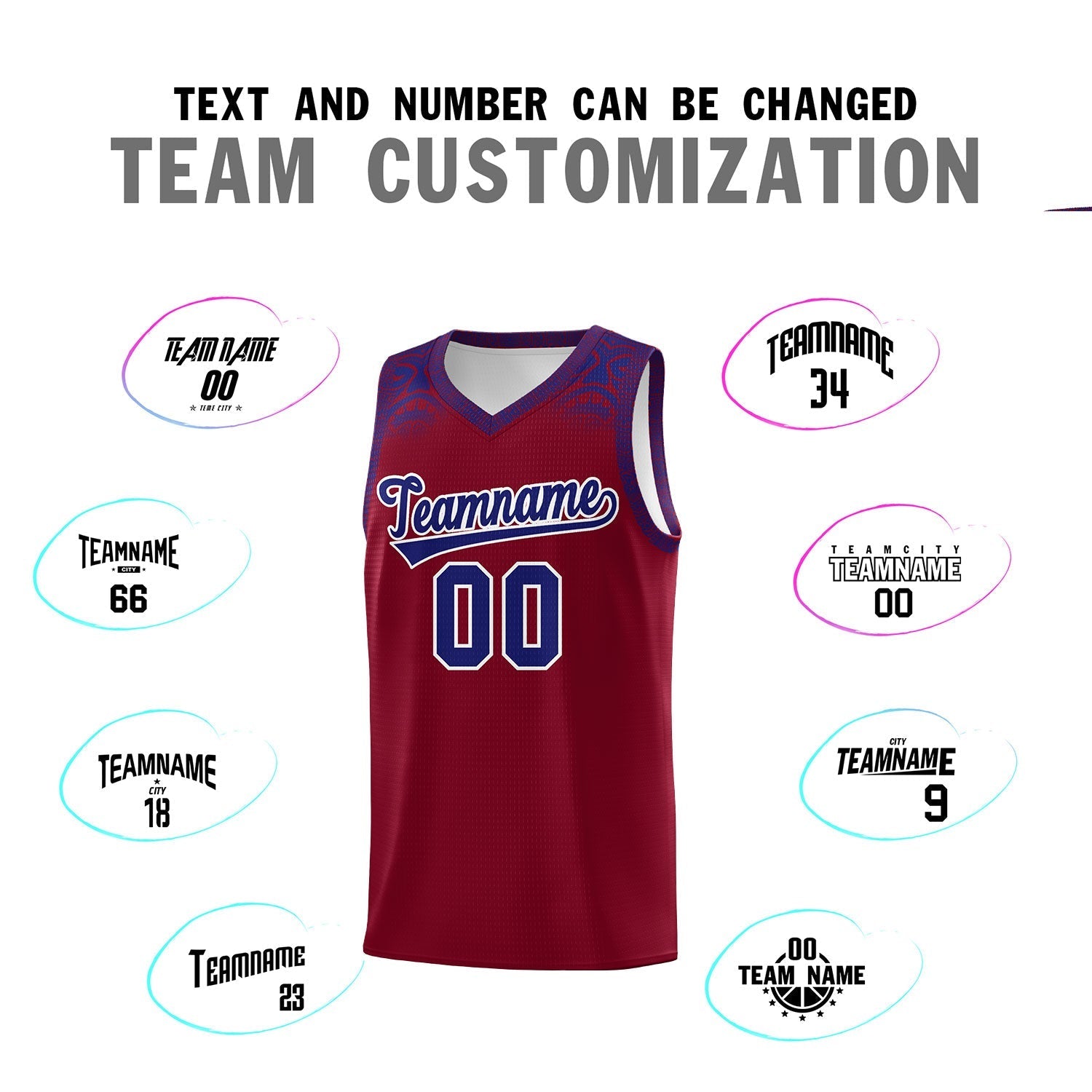 Custom Crimson Royal Personalized Indians Print Kits Sports Uniform Basketball Jersey|KXKSHOP
