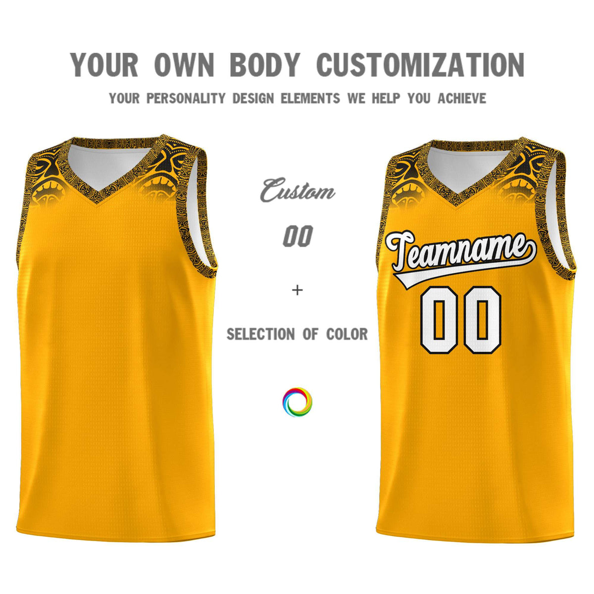 Custom Yellow Black Personalized Indians Print Kits Sports Uniform Basketball Jersey|KXKSHOP