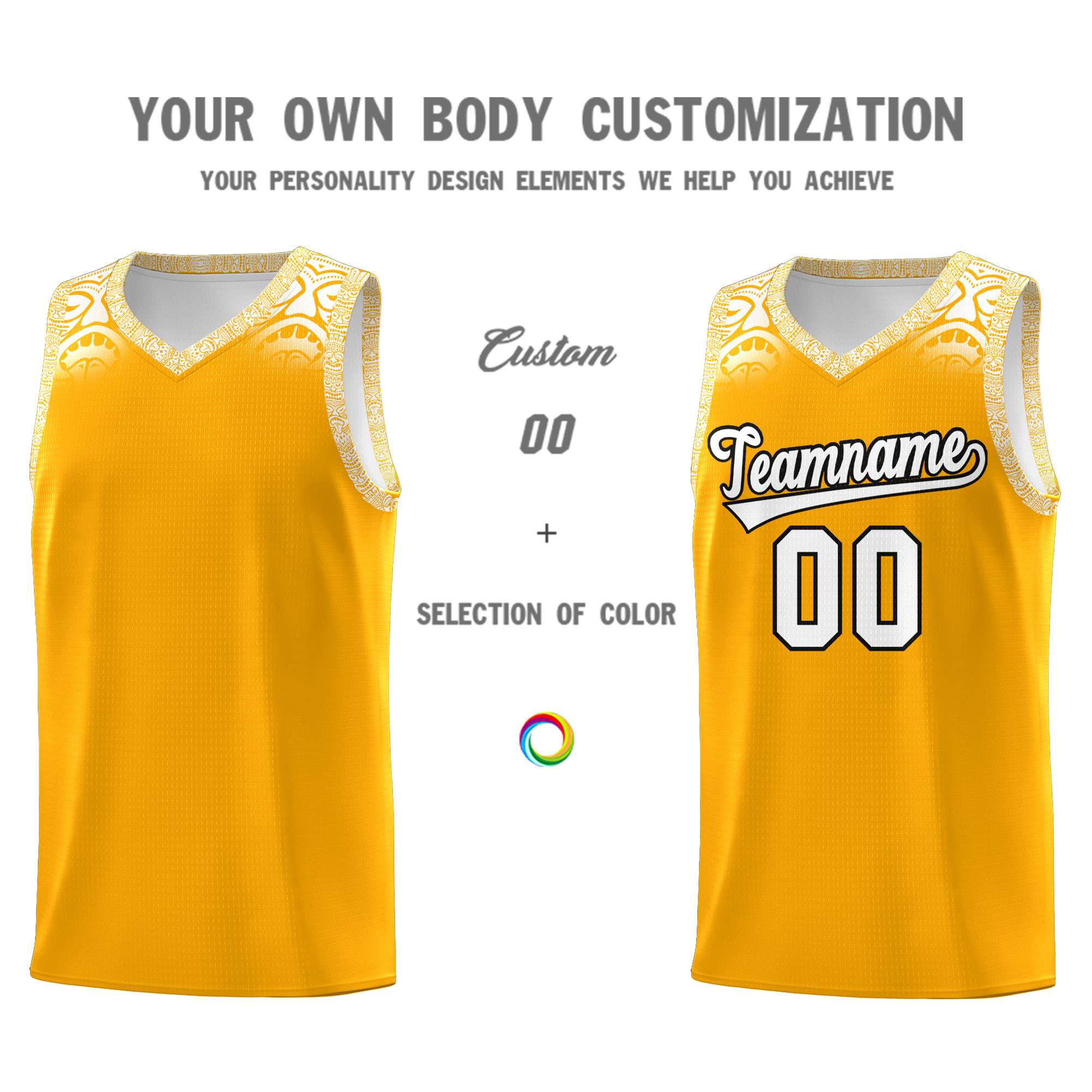 Custom Yellow White Personalized Indians Print Kits Sports Uniform Basketball Jersey|KXKSHOP