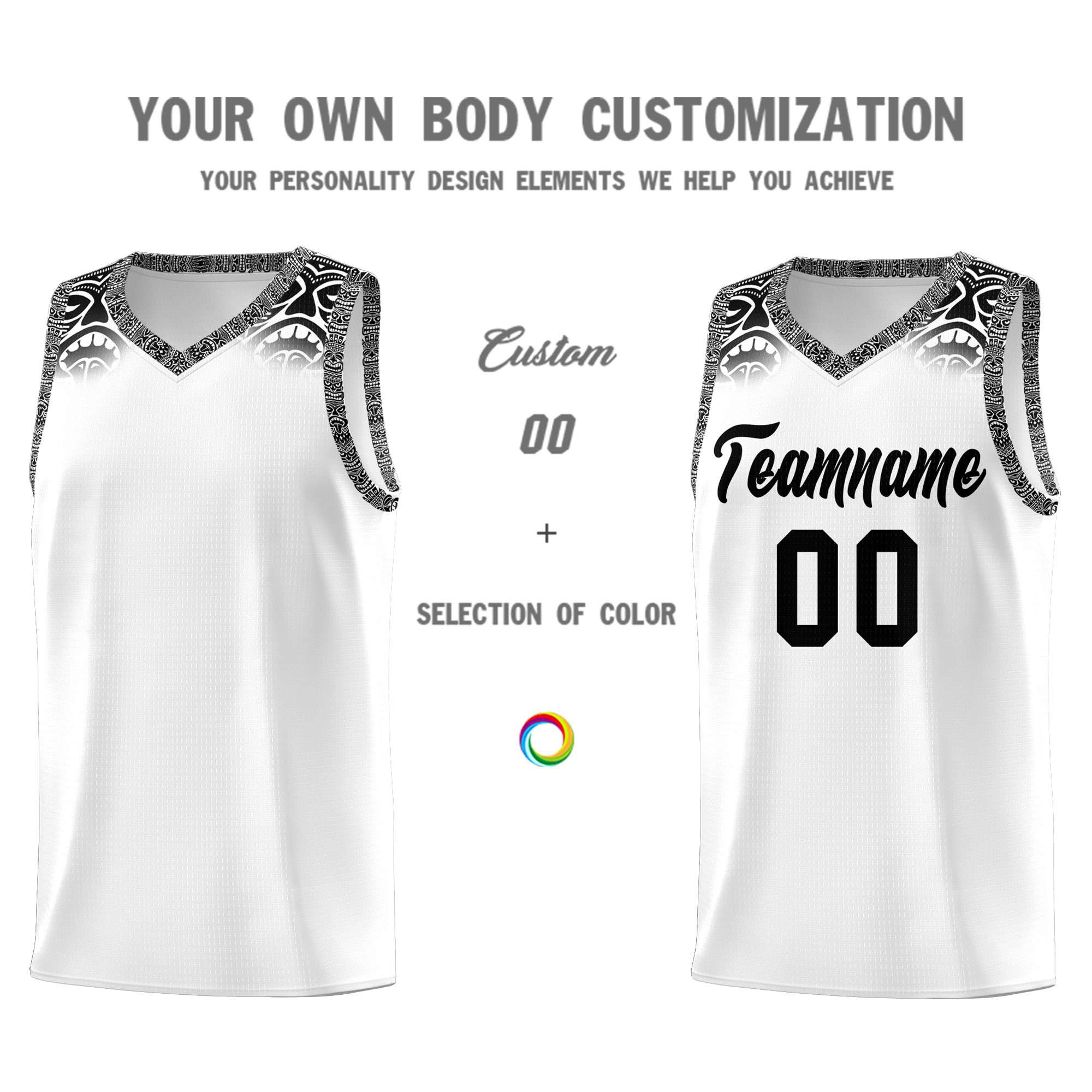 Custom White Black Personalized Indians Print Kits Sports Uniform Basketball Jersey|KXKSHOP