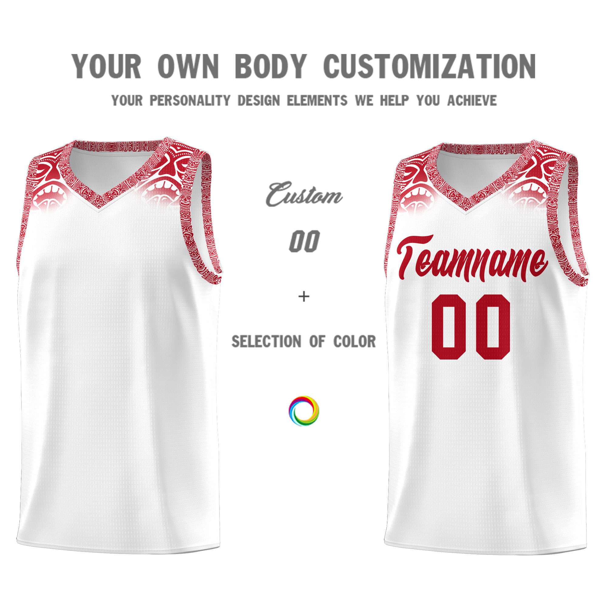 Custom White Red Personalized Indians Print Kits Sports Uniform Basketball Jersey|KXKSHOP
