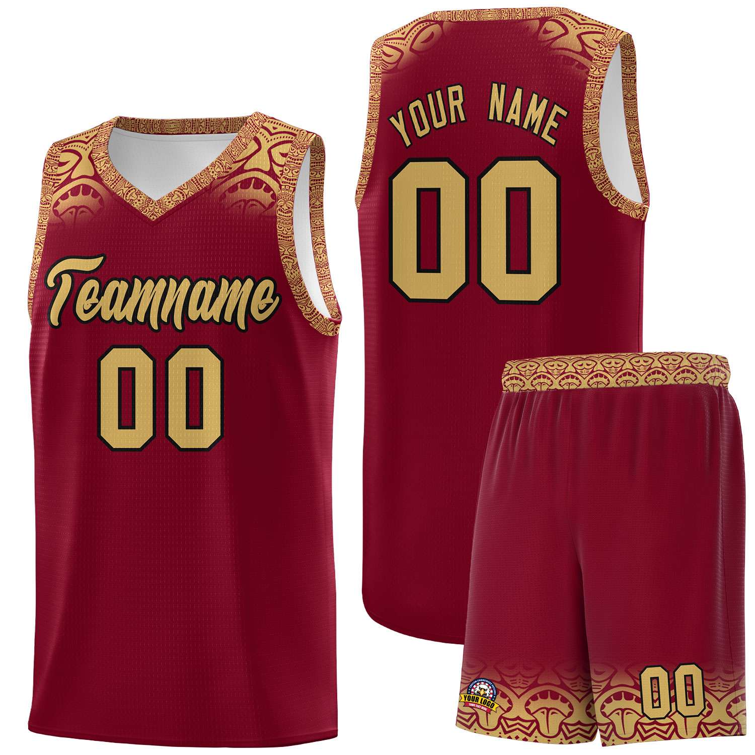 Custom Crimson Old Gold Personalized Indians Print Kits Sports Uniform Basketball Jersey|KXKSHOP