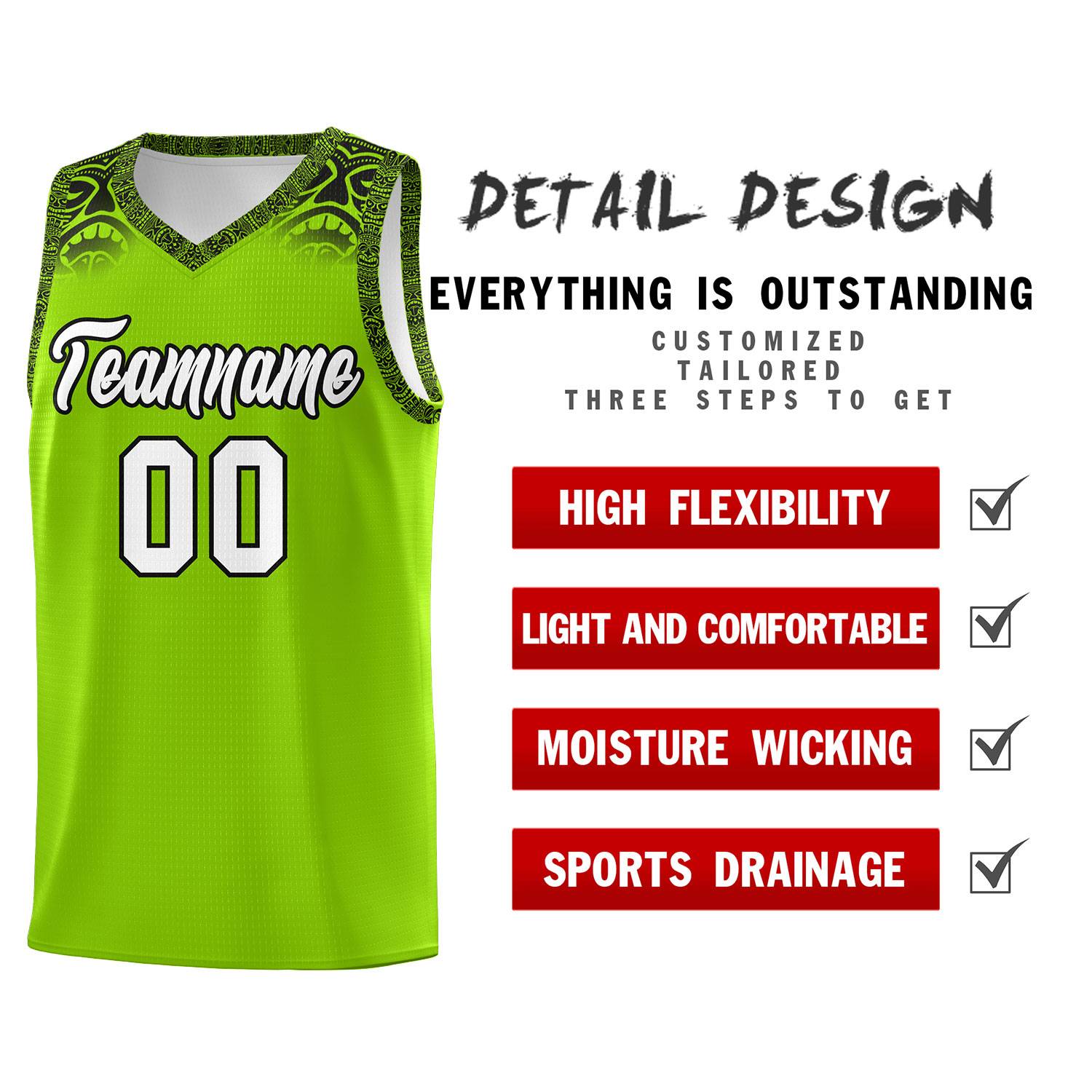 Custom Green Black Personalized Indians Print Kits Sports Uniform Basketball Jersey|KXKSHOP