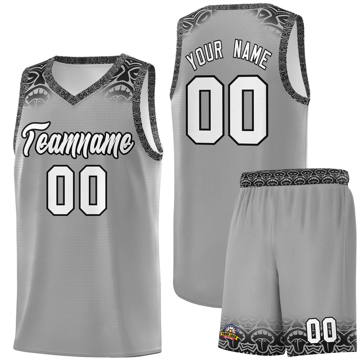 Custom Dark Gray Black Personalized Indians Print Kits Sports Uniform Basketball Jersey|KXKSHOP