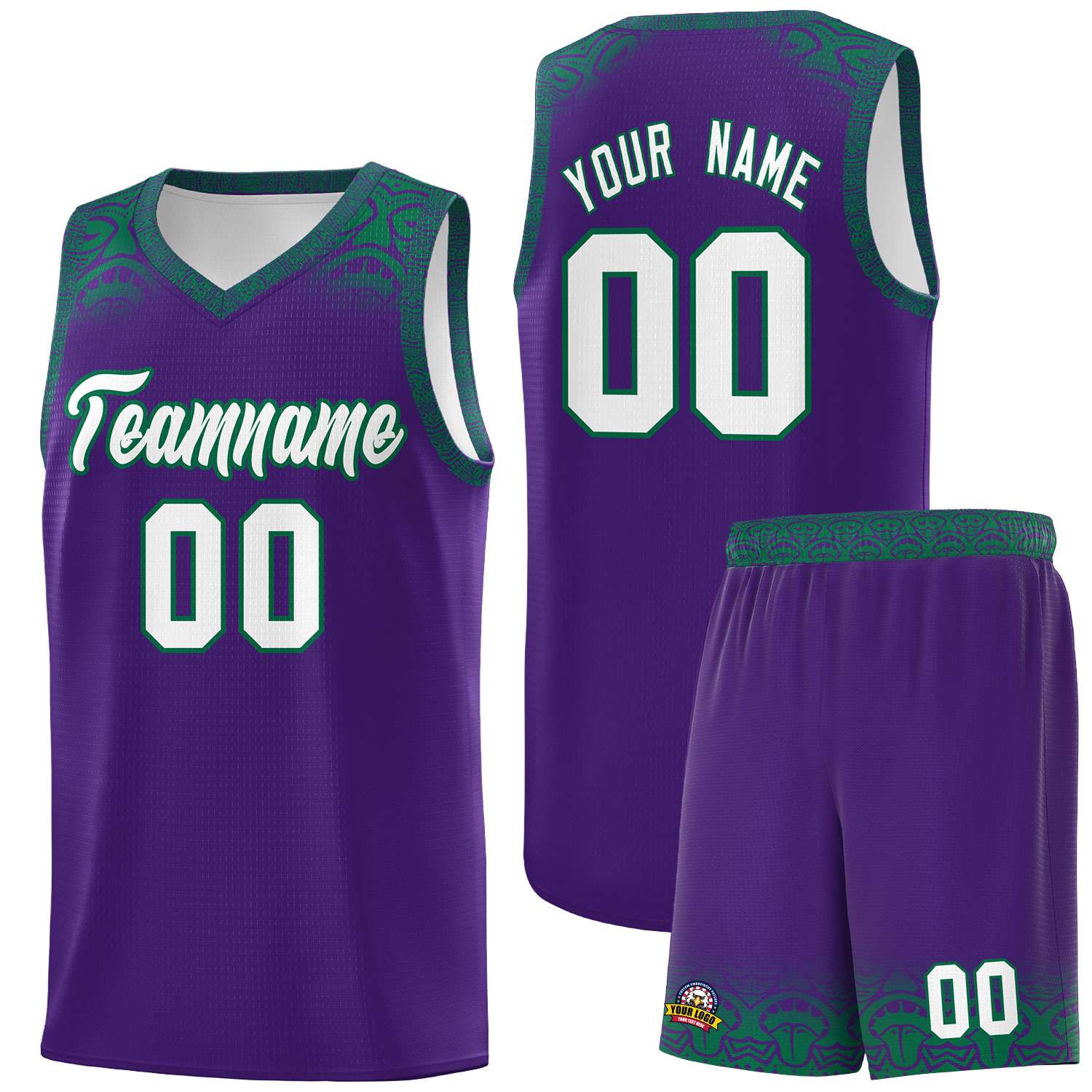 Custom Purple Kelly Green Personalized Indians Print Kits Sports Uniform Basketball Jersey|KXKSHOP