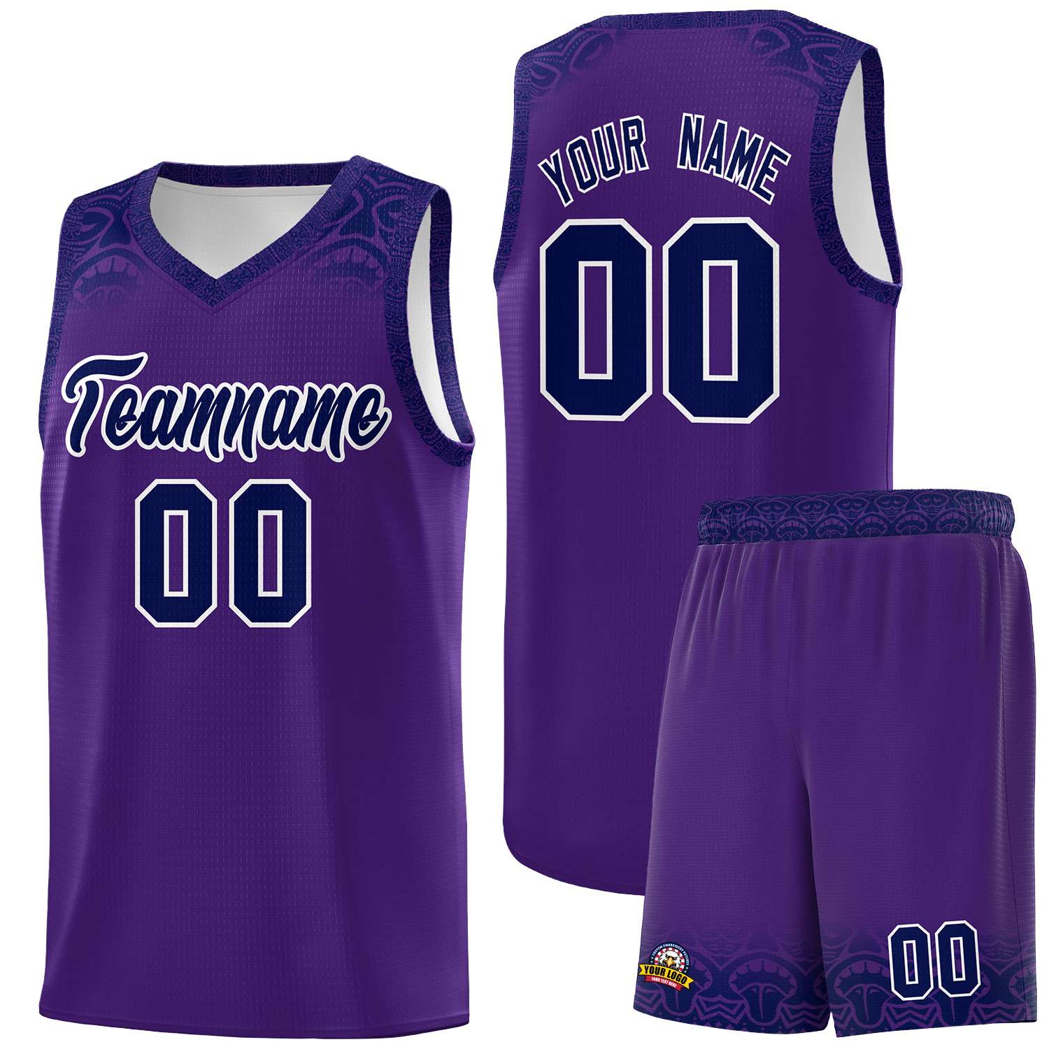 Custom Purple Royal Personalized Indians Print Kits Sports Uniform Basketball Jersey|KXKSHOP