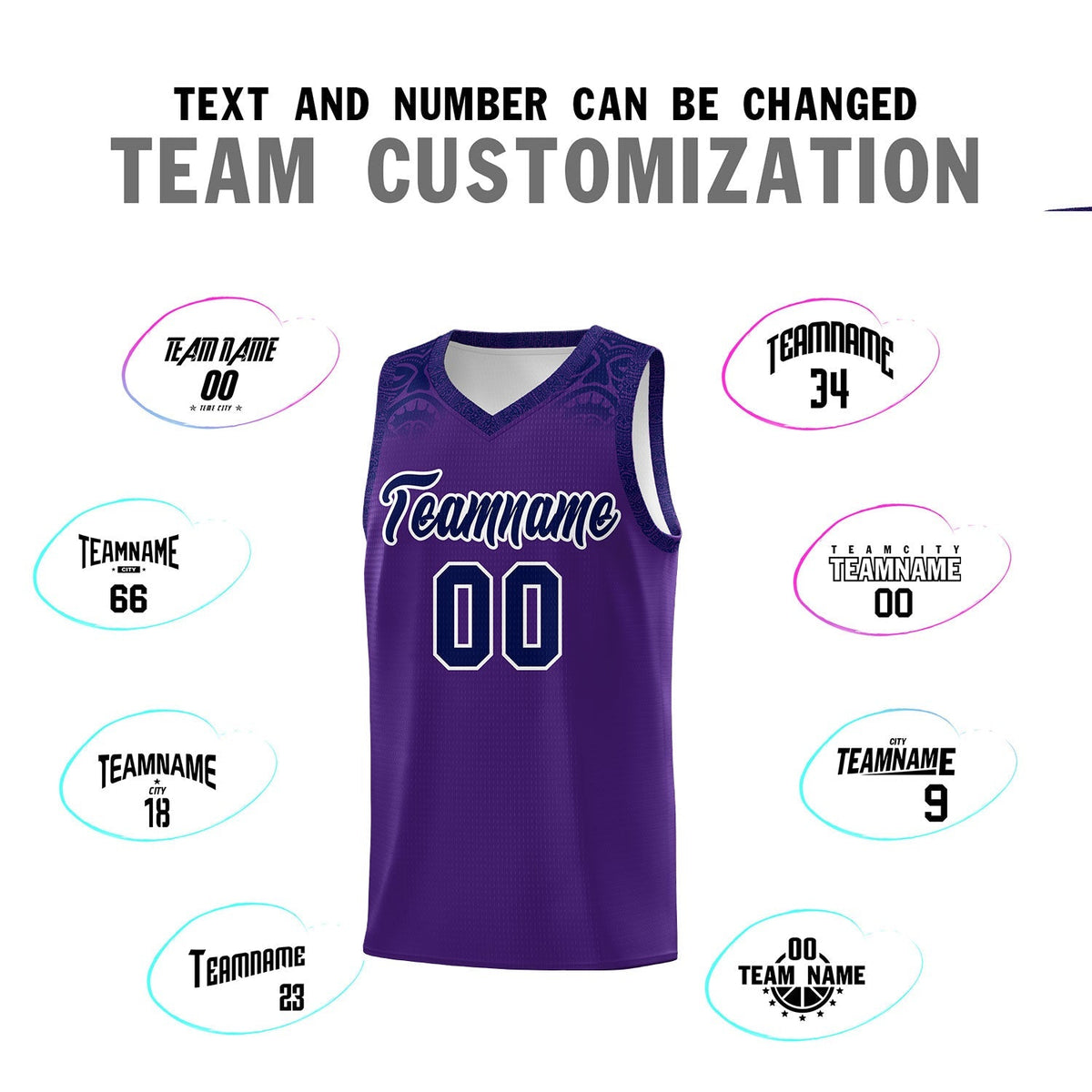Custom Purple Royal Personalized Indians Print Kits Sports Uniform Basketball Jersey|KXKSHOP