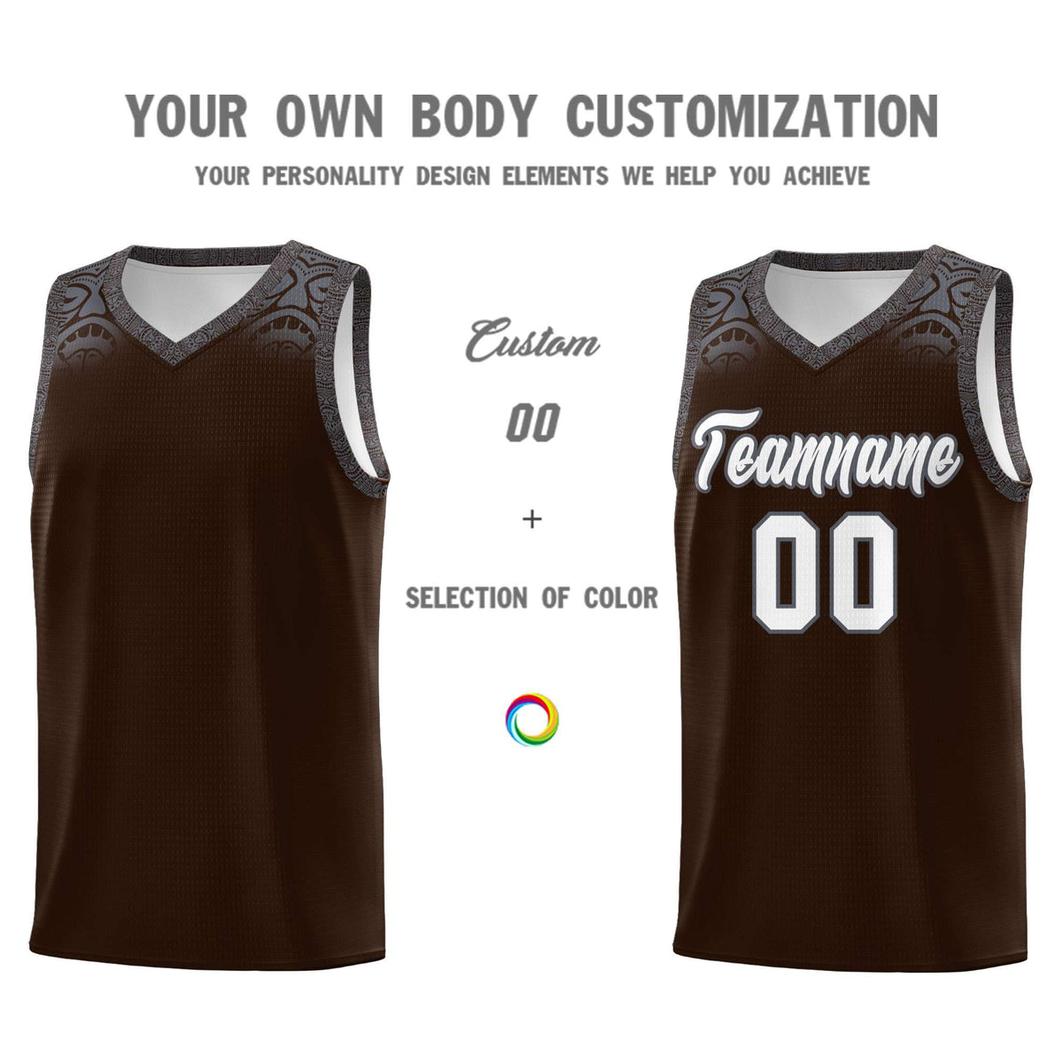 Custom Brown Dark Gray Personalized Indians Print Kits Sports Uniform Basketball Jersey|KXKSHOP