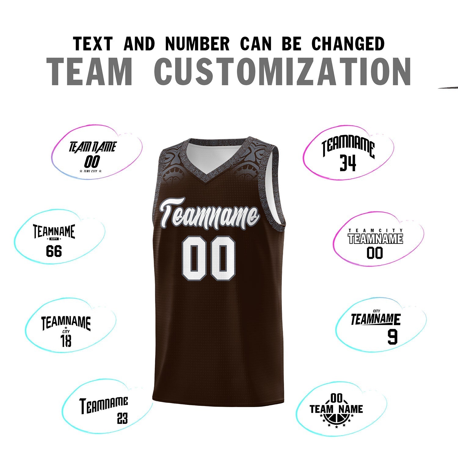 Custom Brown Dark Gray Personalized Indians Print Kits Sports Uniform Basketball Jersey|KXKSHOP