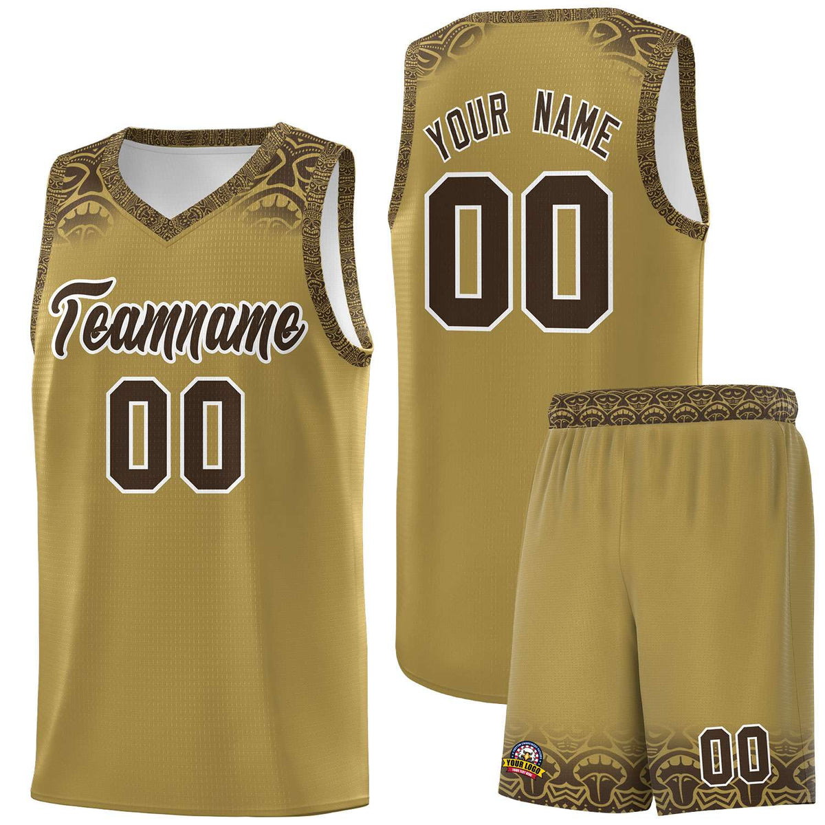 Custom Desert Yellow Brown Personalized Indians Print Kits Sports Uniform Basketball Jersey|KXKSHOP