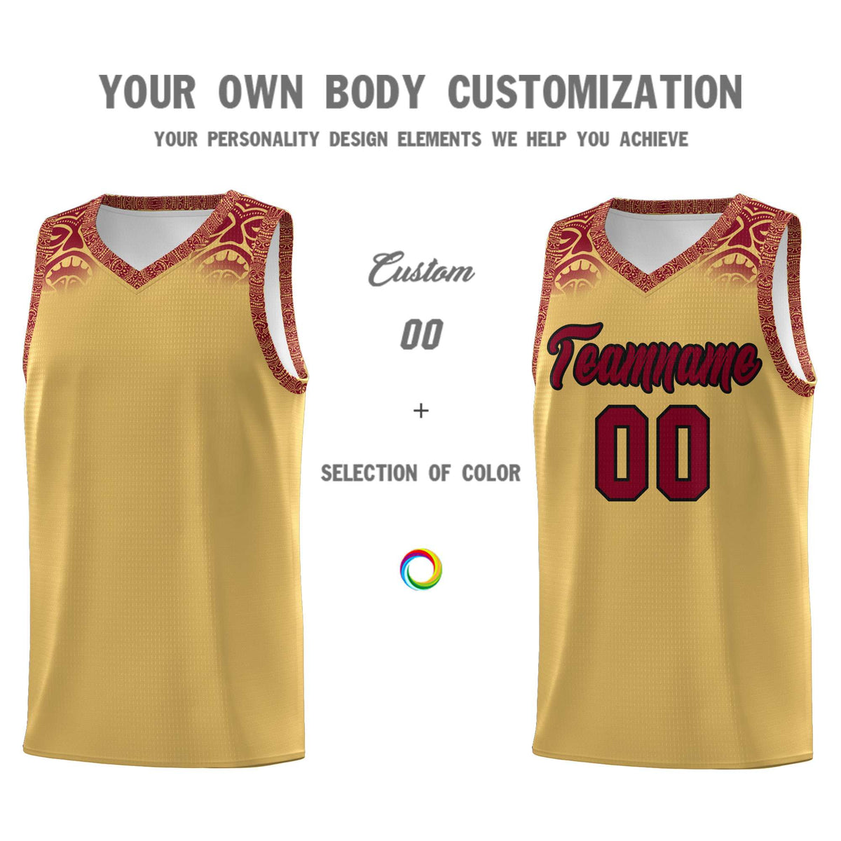 Custom Khaki Crimson Personalized Indians Print Kits Sports Uniform Basketball Jersey|KXKSHOP