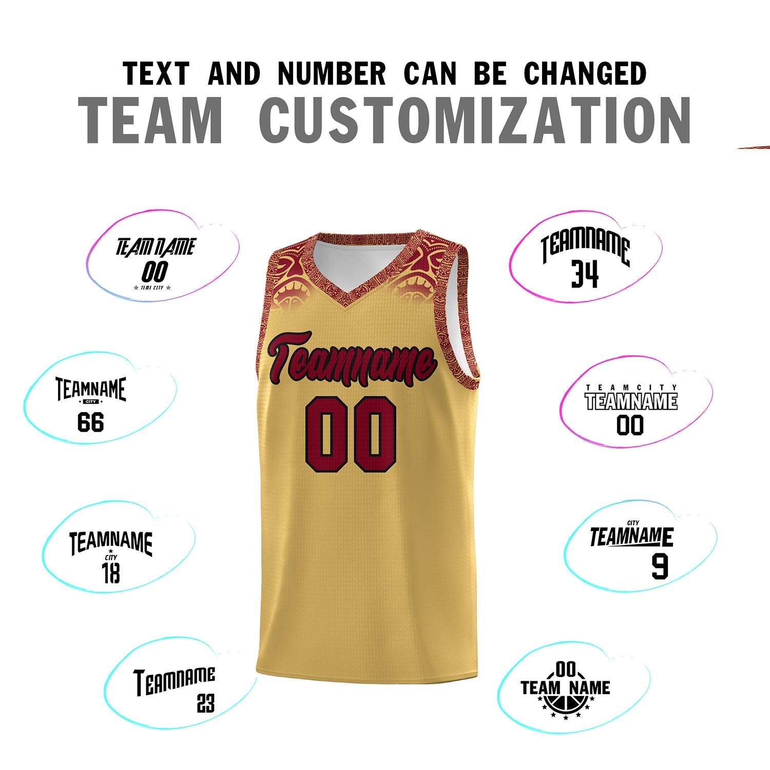 Custom Khaki Crimson Personalized Indians Print Kits Sports Uniform Basketball Jersey|KXKSHOP