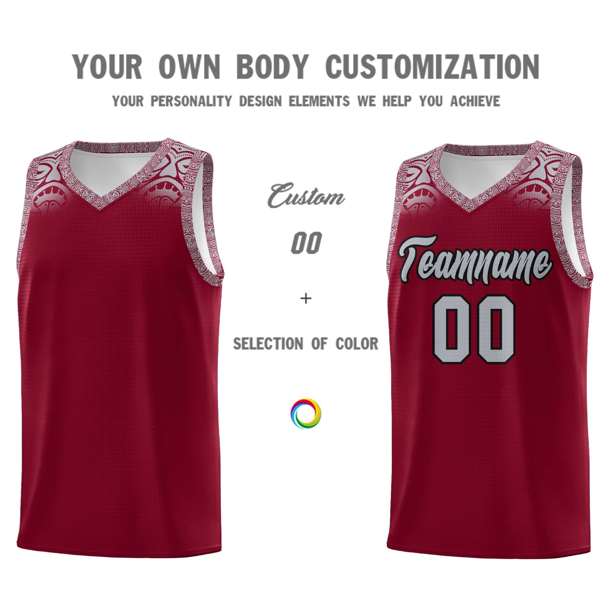 Custom Crimson Gray Personalized Indians Print Kits Sports Uniform Basketball Jersey|KXKSHOP
