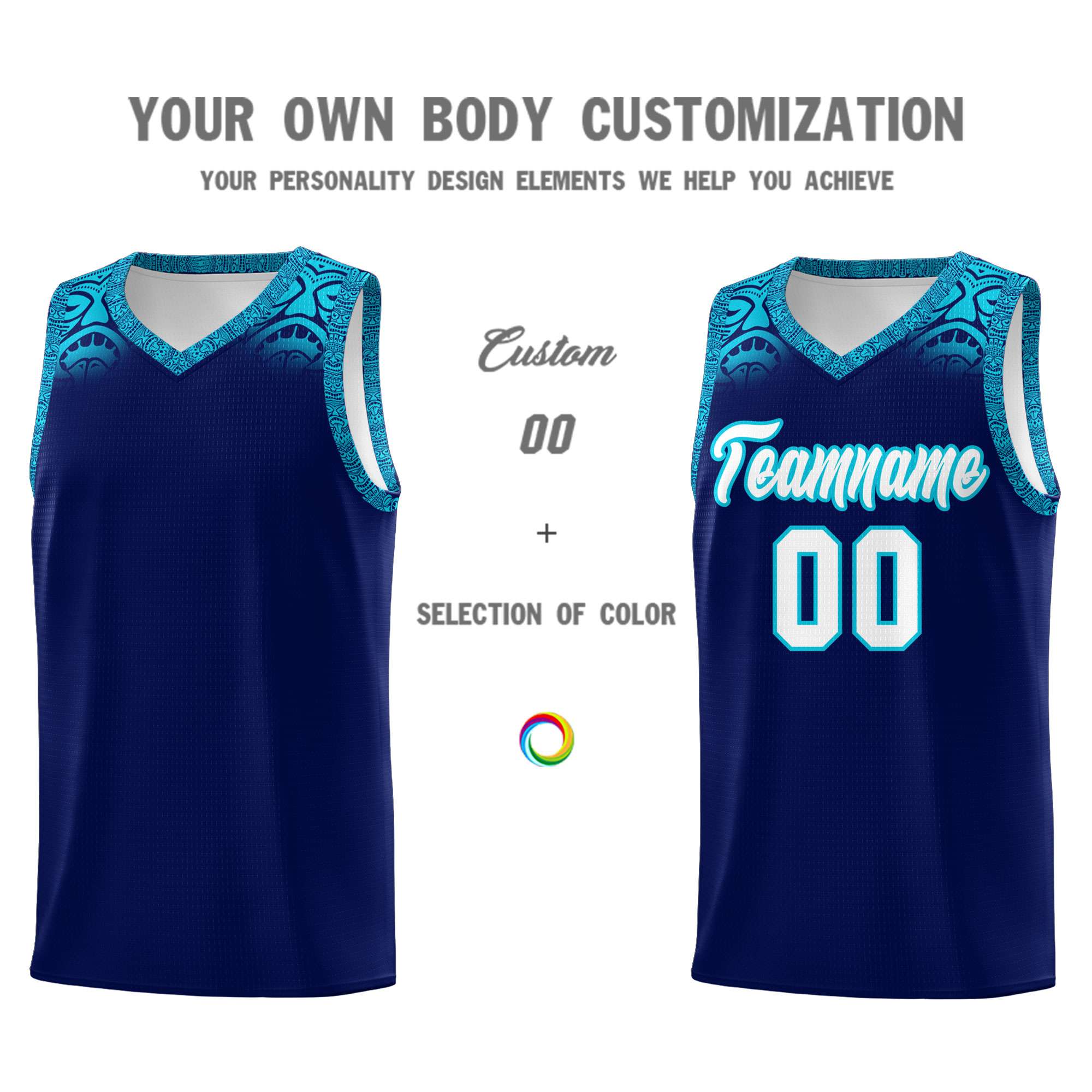 Custom Royal Sky Blue Personalized Indians Print Kits Sports Uniform Basketball Jersey|KXKSHOP