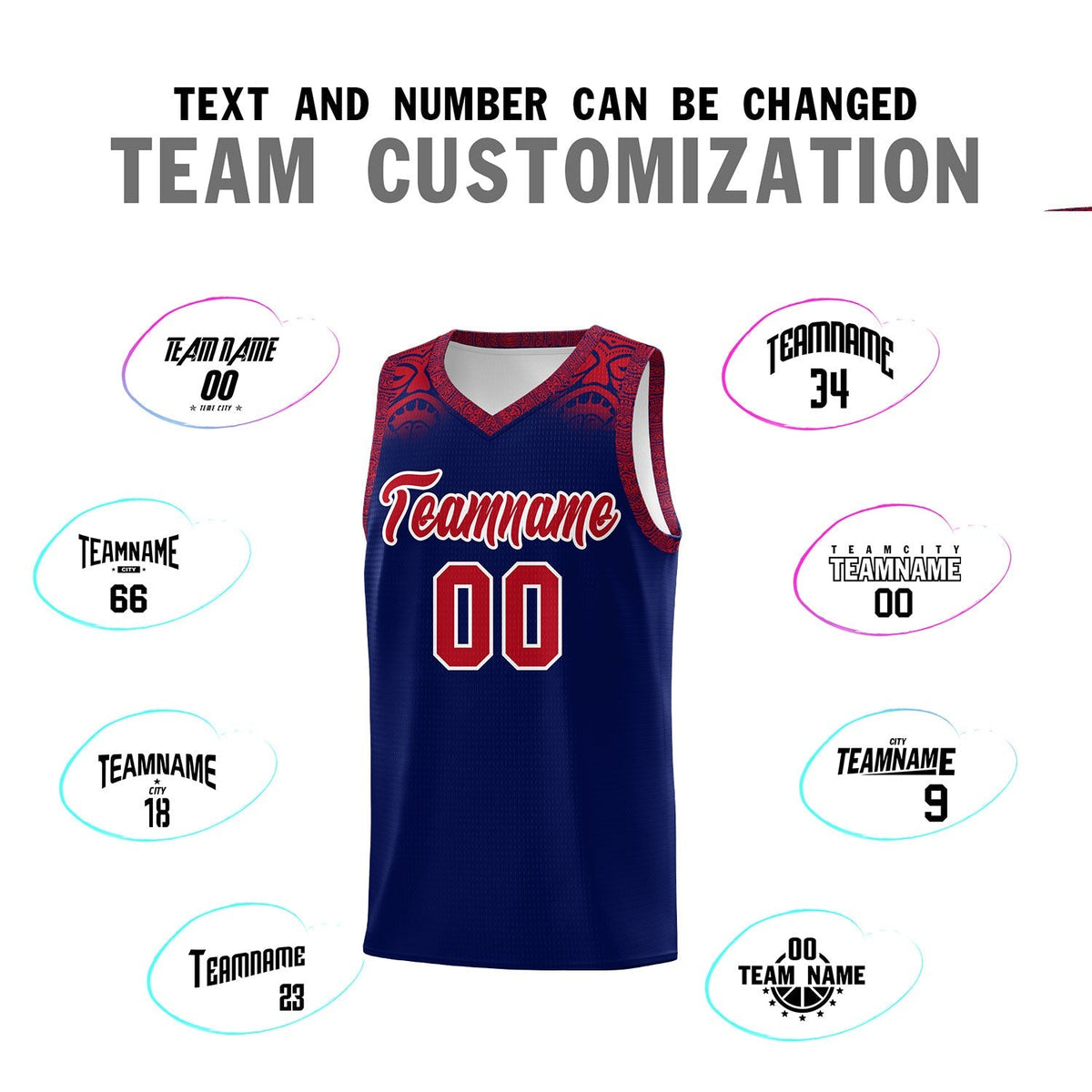 Custom Royal Red Personalized Indians Print Kits Sports Uniform Basketball Jersey|KXKSHOP