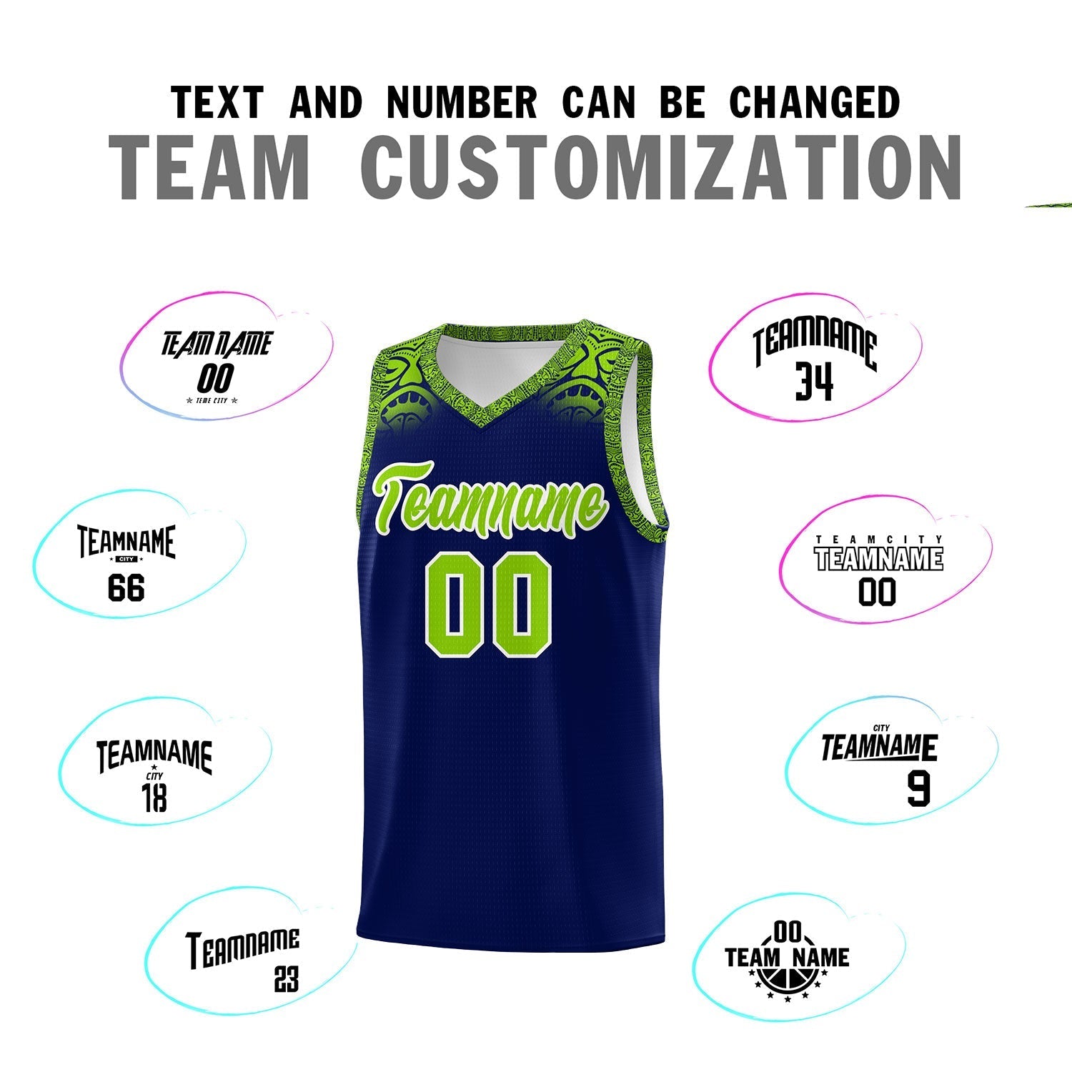 Custom Royal Neon Green Personalized Indians Print Kits Sports Uniform Basketball Jersey|KXKSHOP