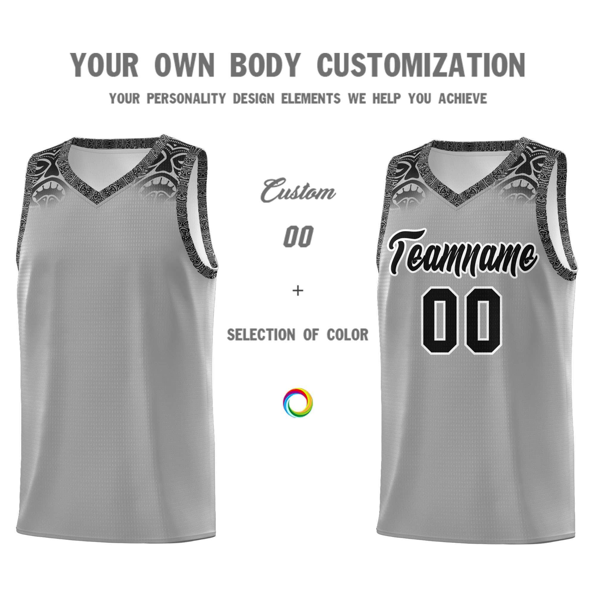 Custom Gray Black Personalized Indians Print Kits Sports Uniform Basketball Jersey|KXKSHOP