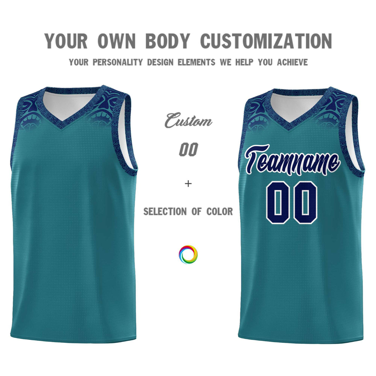 Custom Aqua Royal Personalized Indians Print Kits Sports Uniform Basketball Jersey|KXKSHOP