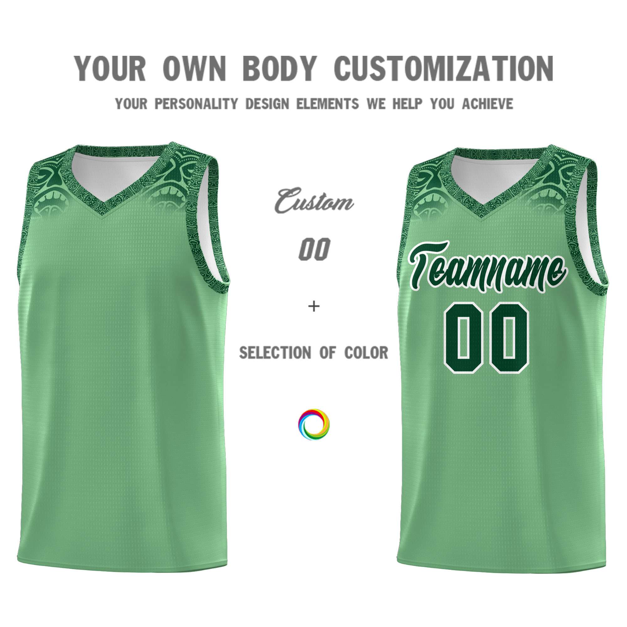 Custom Green Green Personalized Indians Print Kits Sports Uniform Basketball Jersey|KXKSHOP