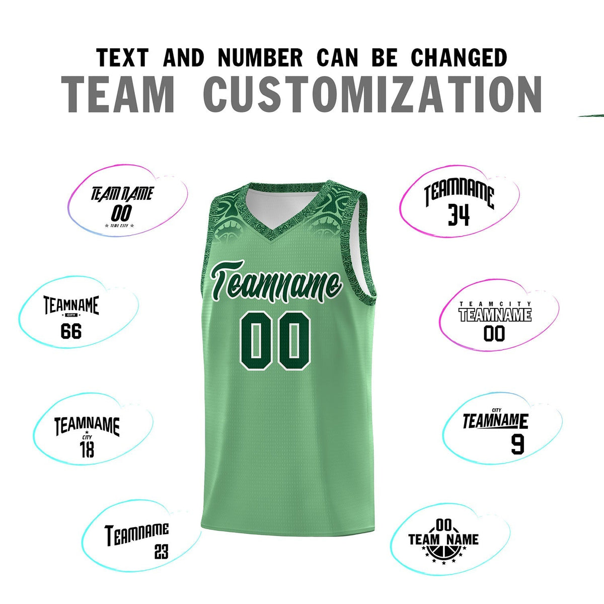 Custom Green Green Personalized Indians Print Kits Sports Uniform Basketball Jersey|KXKSHOP