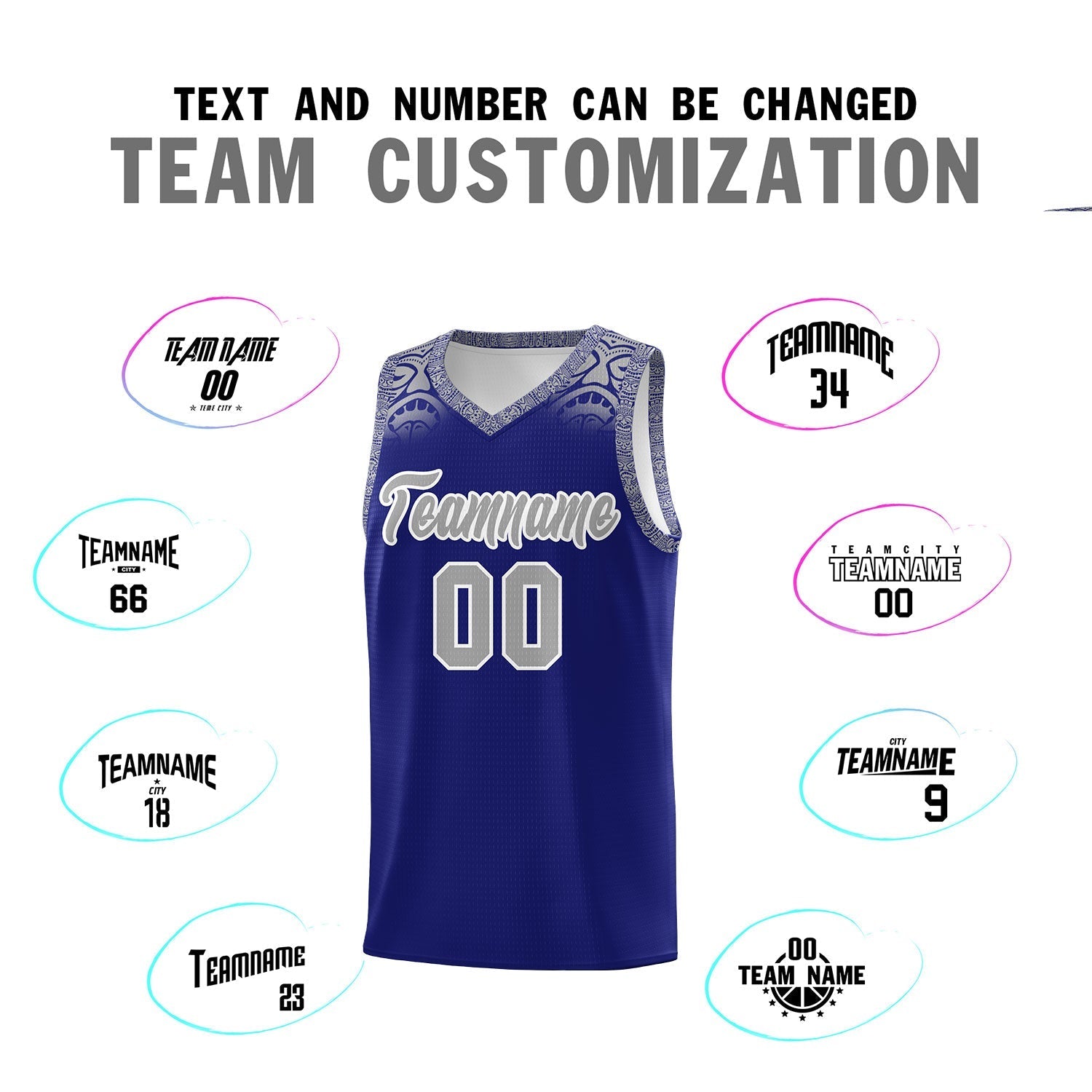 Custom Royal Gray Personalized Indians Print Kits Sports Uniform Basketball Jersey|KXKSHOP