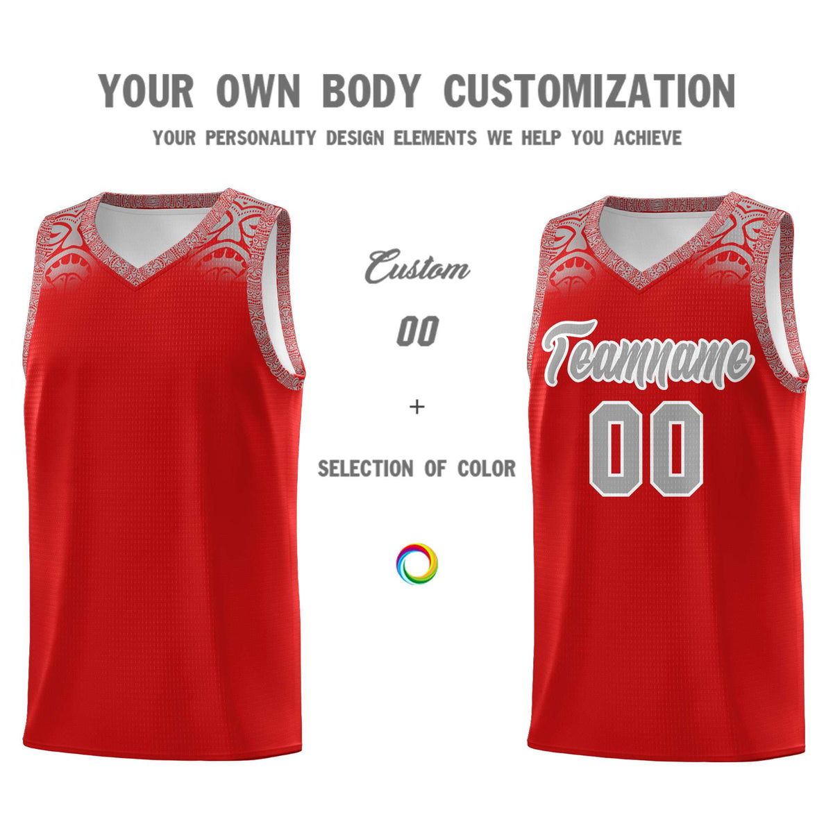 Custom Red Gray Personalized Indians Print Kits Sports Uniform Basketball Jersey|KXKSHOP