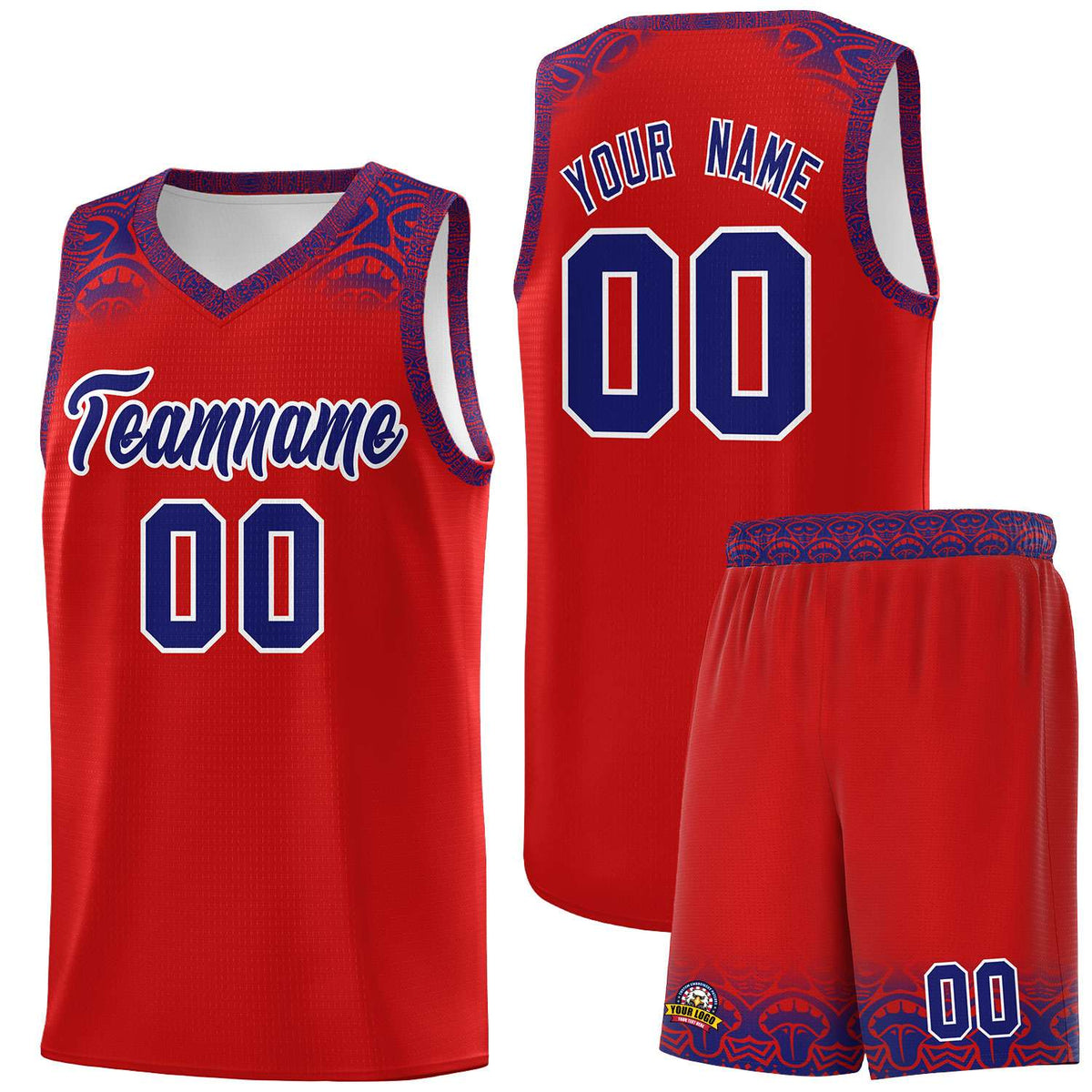 Custom Red Purple Personalized Indians Print Kits Sports Uniform Basketball Jersey|KXKSHOP