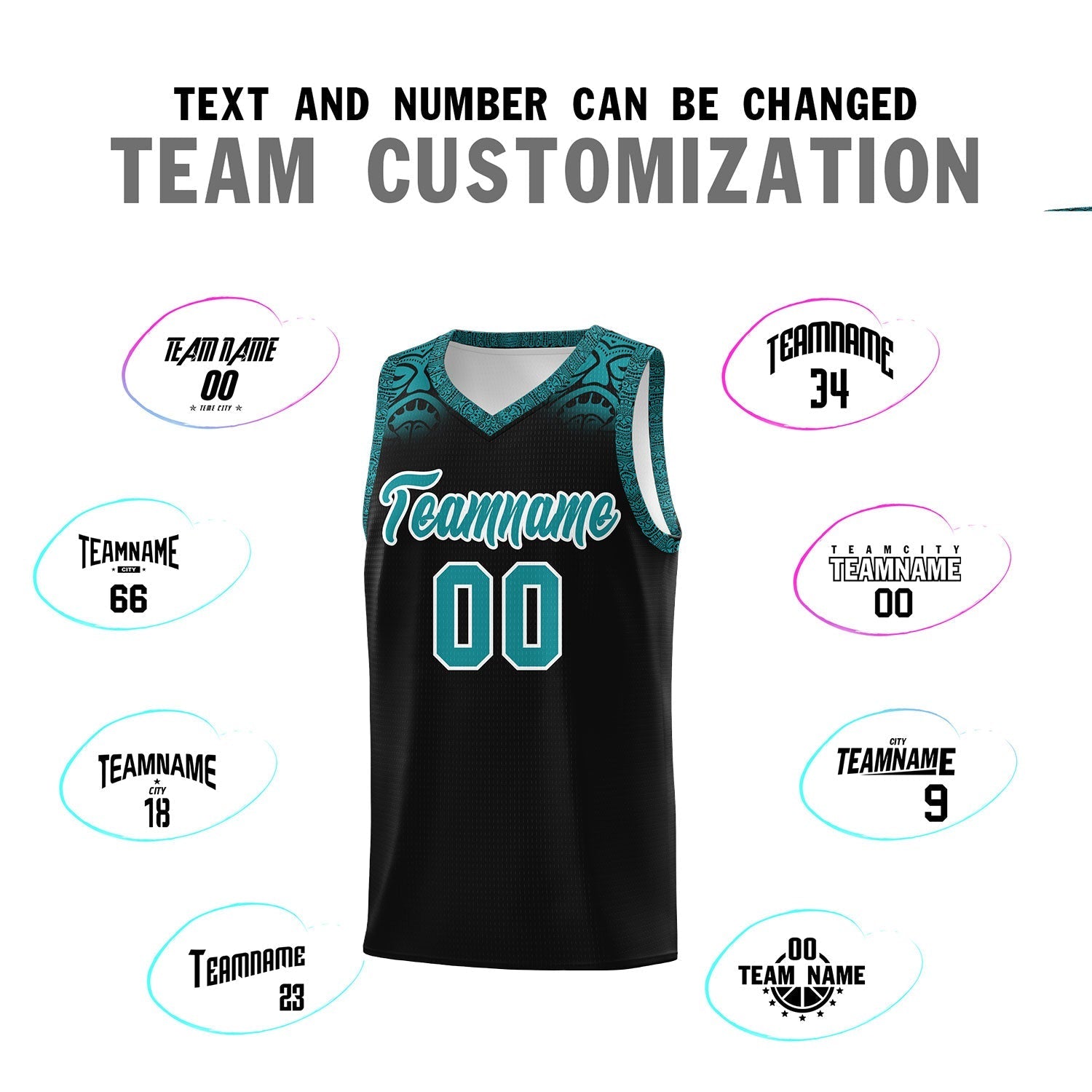 Custom Black Aqua Personalized Indians Print Kits Sports Uniform Basketball Jersey|KXKSHOP
