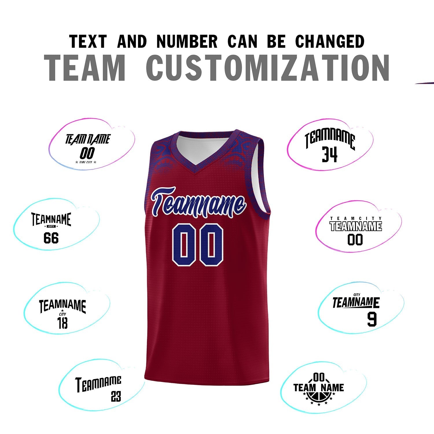 Custom Crimson Royal Personalized Indians Print Kits Sports Uniform Basketball Jersey|KXKSHOP