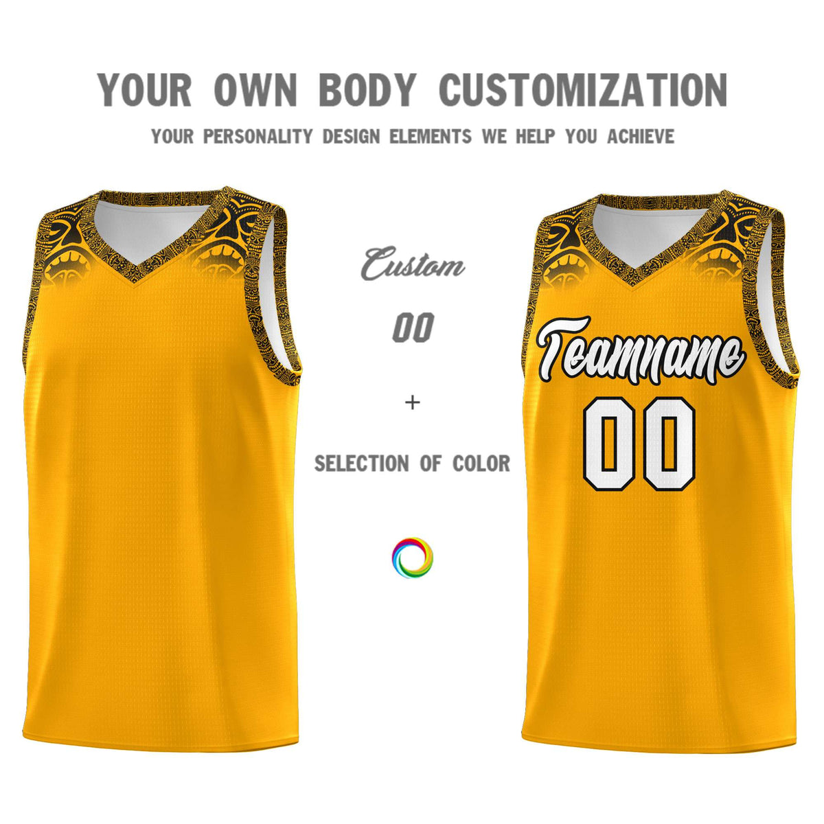 Custom Yellow Black Personalized Indians Print Kits Sports Uniform Basketball Jersey|KXKSHOP