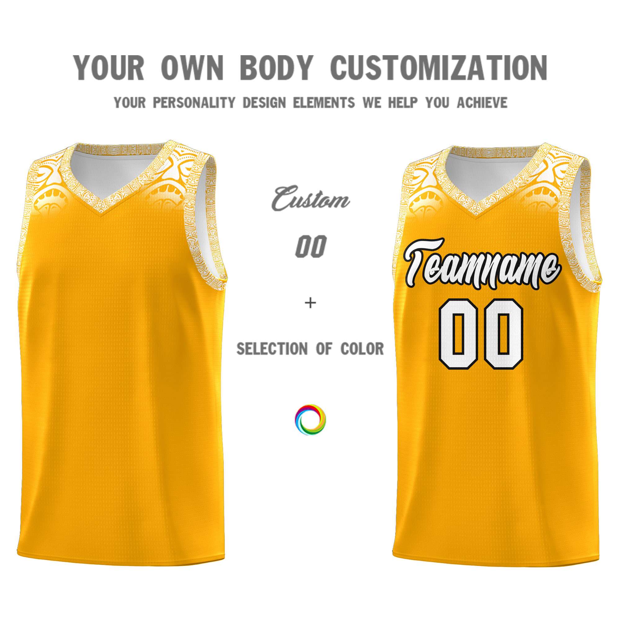 Custom Yellow White Personalized Indians Print Kits Sports Uniform Basketball Jersey|KXKSHOP