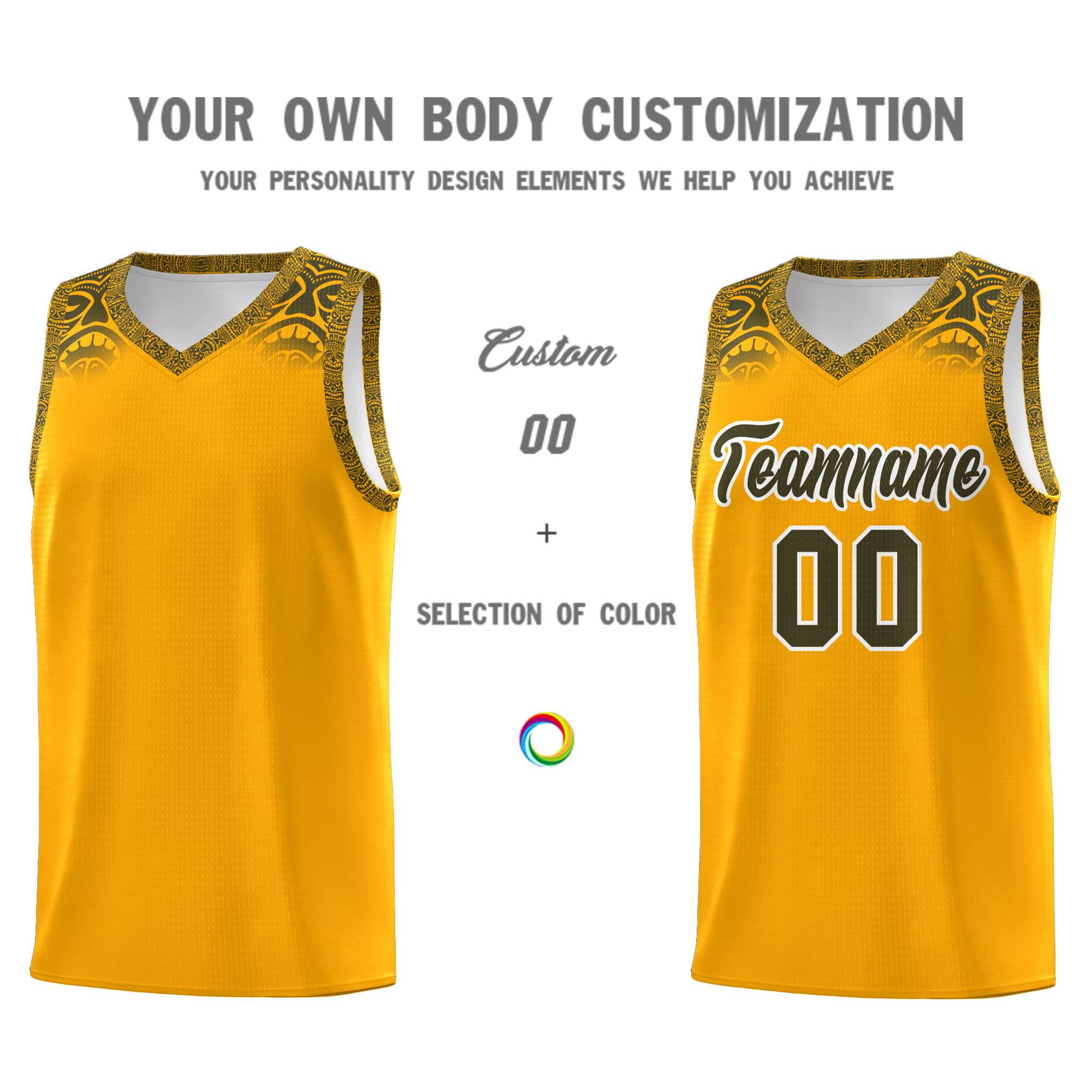 Custom Yellow Olive Personalized Indians Print Kits Sports Uniform Basketball Jersey|KXKSHOP