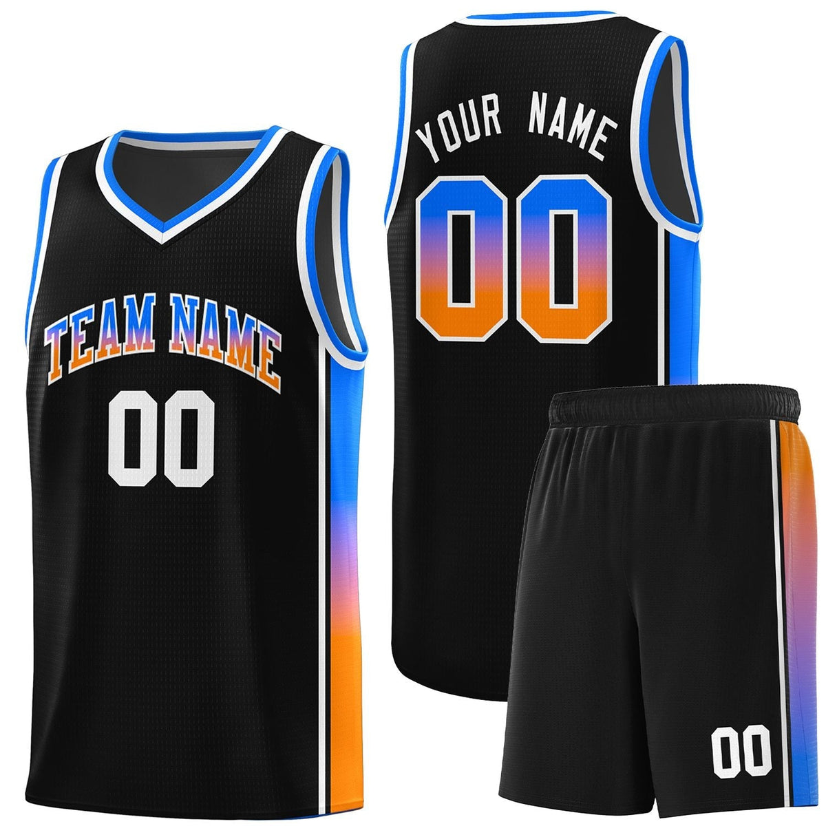 Custom Neon Green Navy-White Side Two-Tone Classic Sports Uniform Basketball Jersey |KXKSHOP