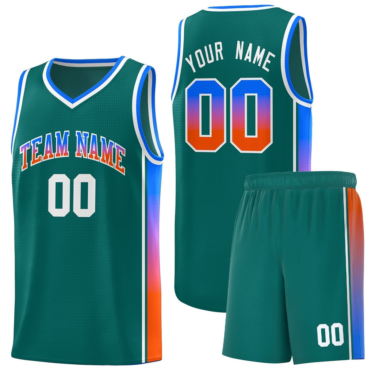 Custom Neon Green Navy-White Side Two-Tone Classic Sports Uniform Basketball Jersey |KXKSHOP