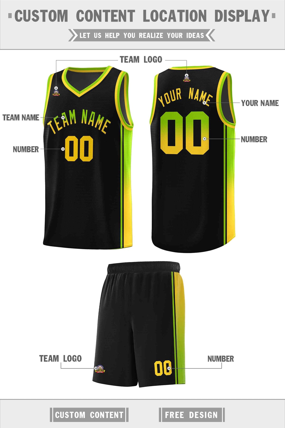 Custom Neon Green Navy-White Side Two-Tone Classic Sports Uniform Basketball Jersey |KXKSHOP