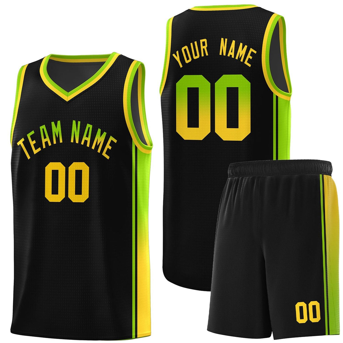 Custom Neon Green Navy-White Side Two-Tone Classic Sports Uniform Basketball Jersey |KXKSHOP