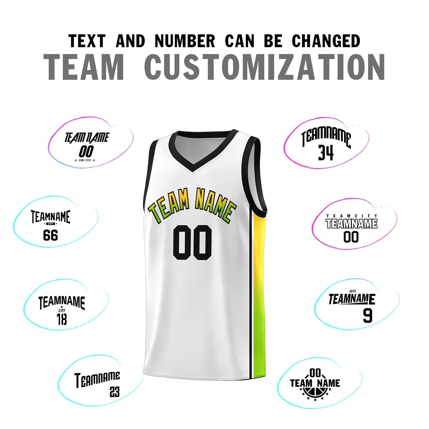 Custom Neon Green Navy-White Side Two-Tone Classic Sports Uniform Basketball Jersey |KXKSHOP